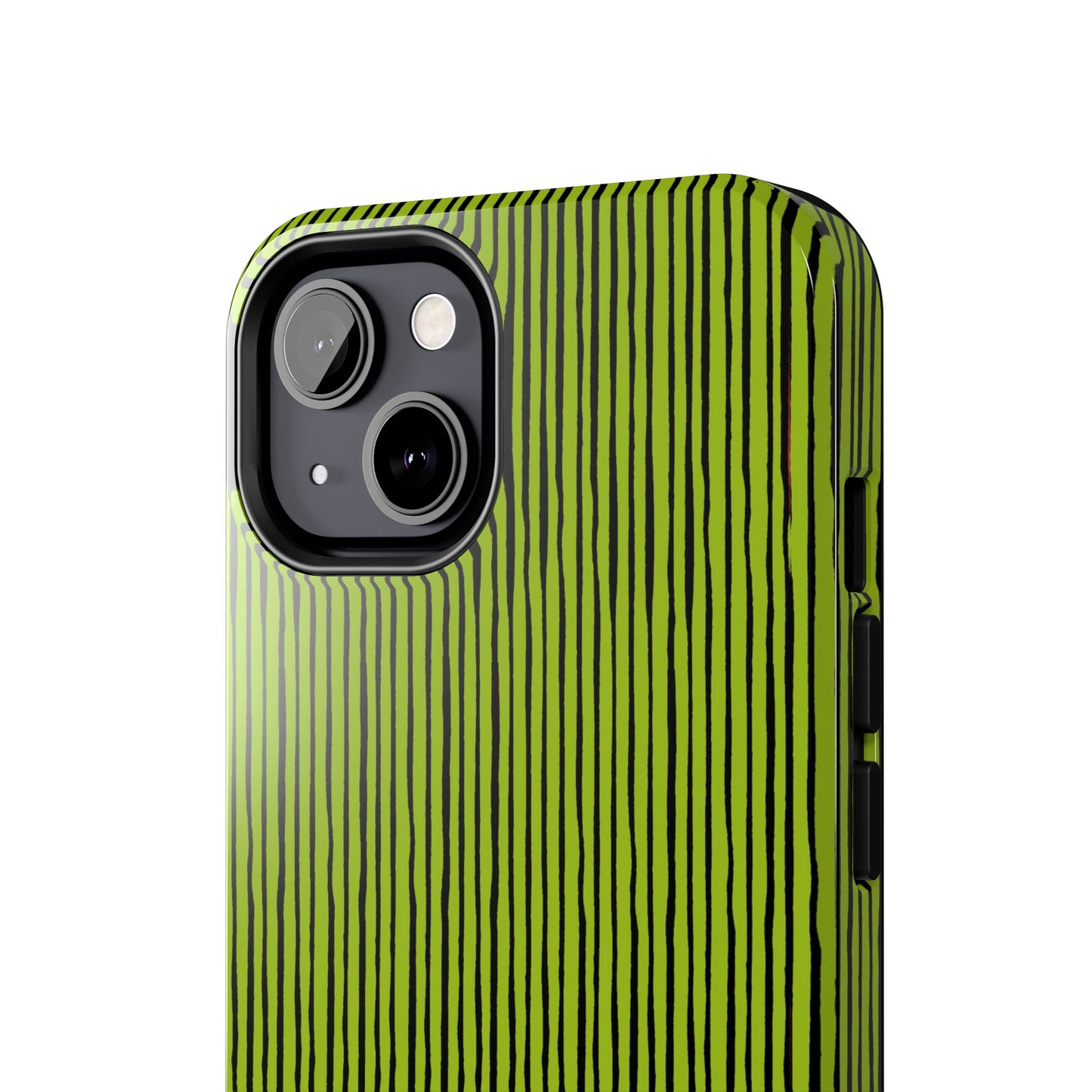 Quirky Pin Stripe Green / Black Phone Case
