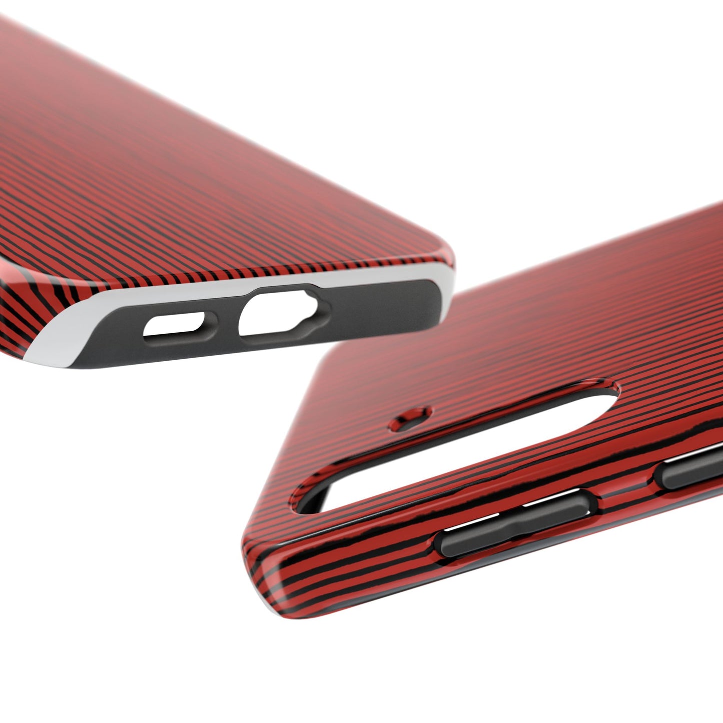 Quirky Bias Stripe Red / Black Phone Case