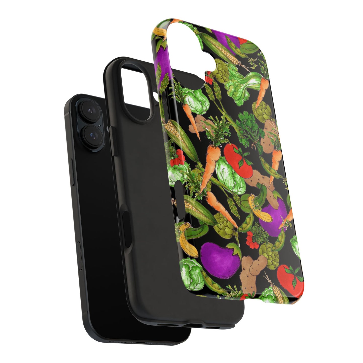 Veggie Jungle Black Phone Case