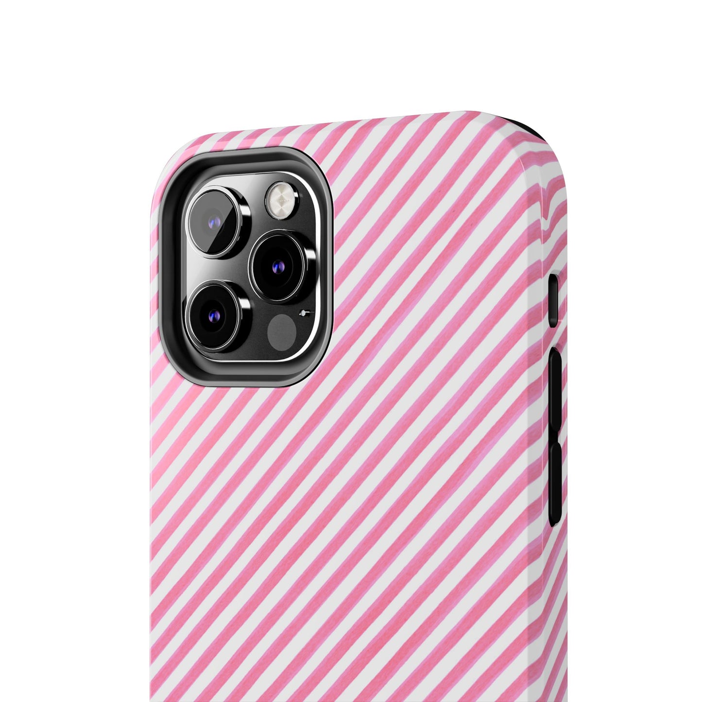 Bias Stripe Pink / White Phone Case