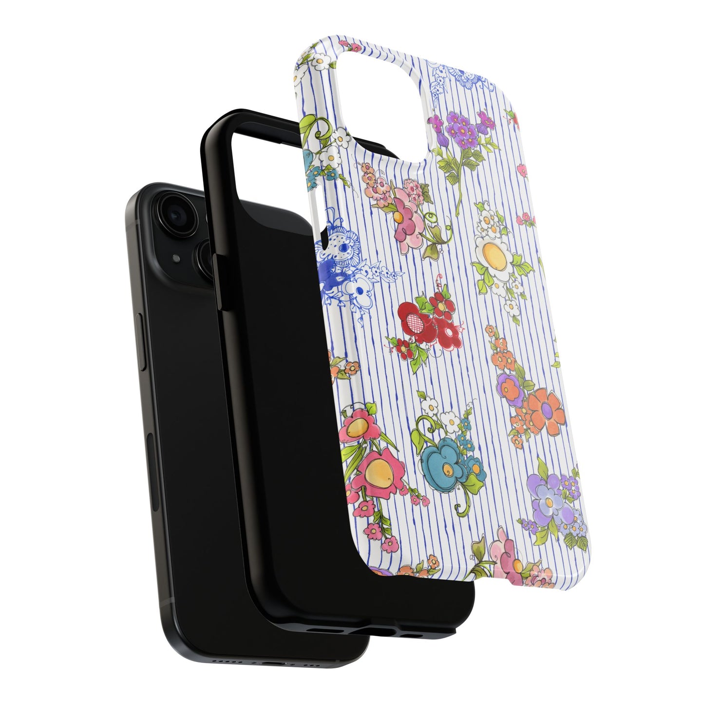 Mixed Bouquets Blue / White Phone Case