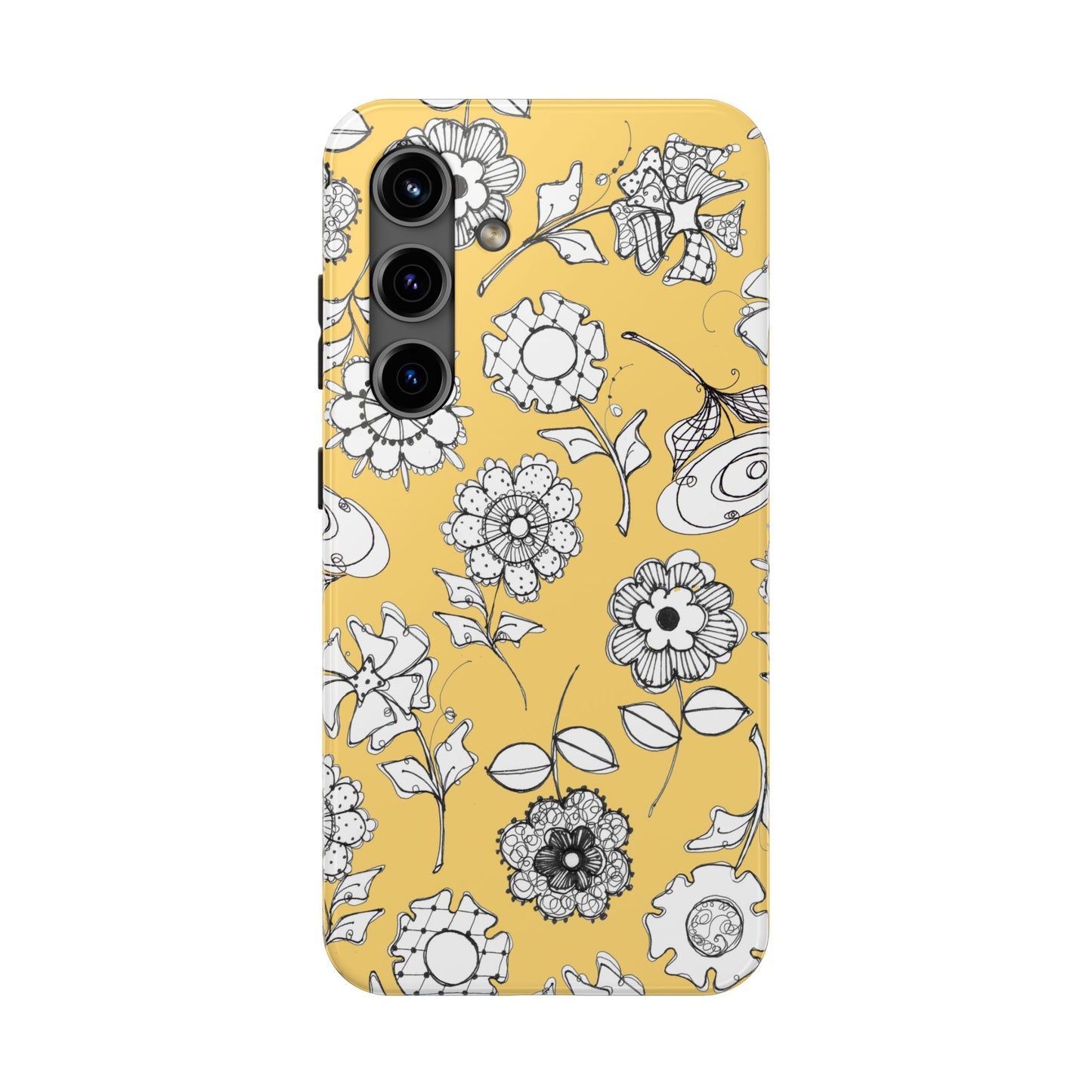 Paper Posies Yellow Phone Case