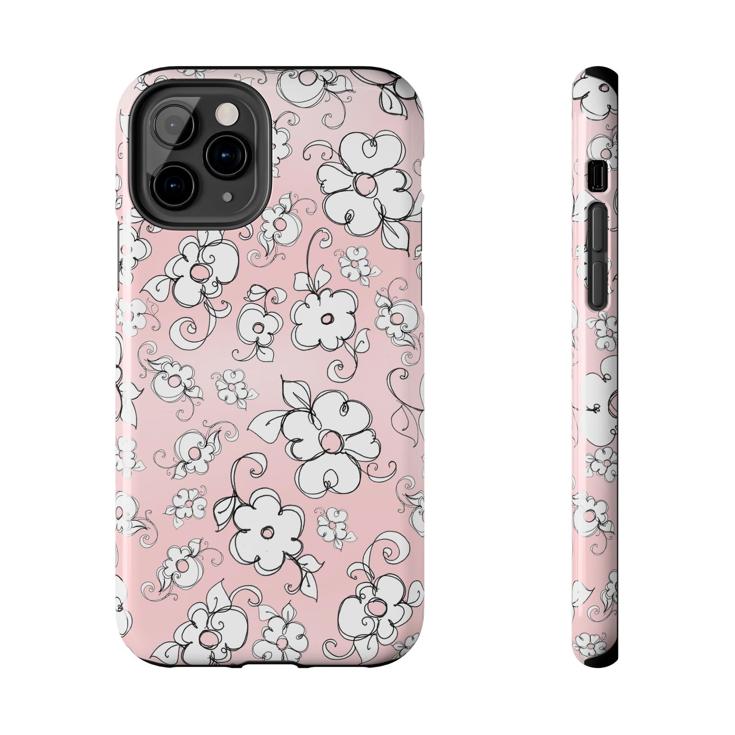 Lady Flowers Pink Sky Phone Case