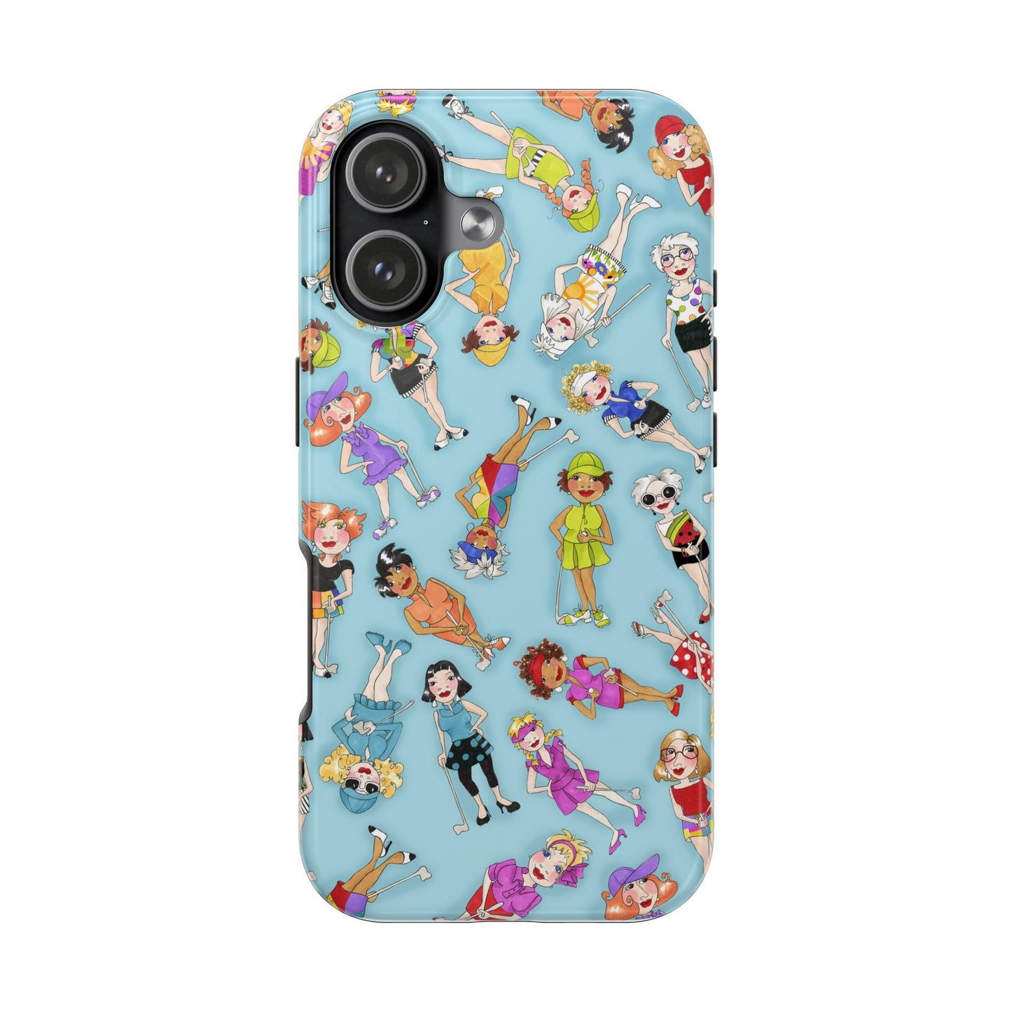 Tossed Golfer Girls Turquoise Phone Case