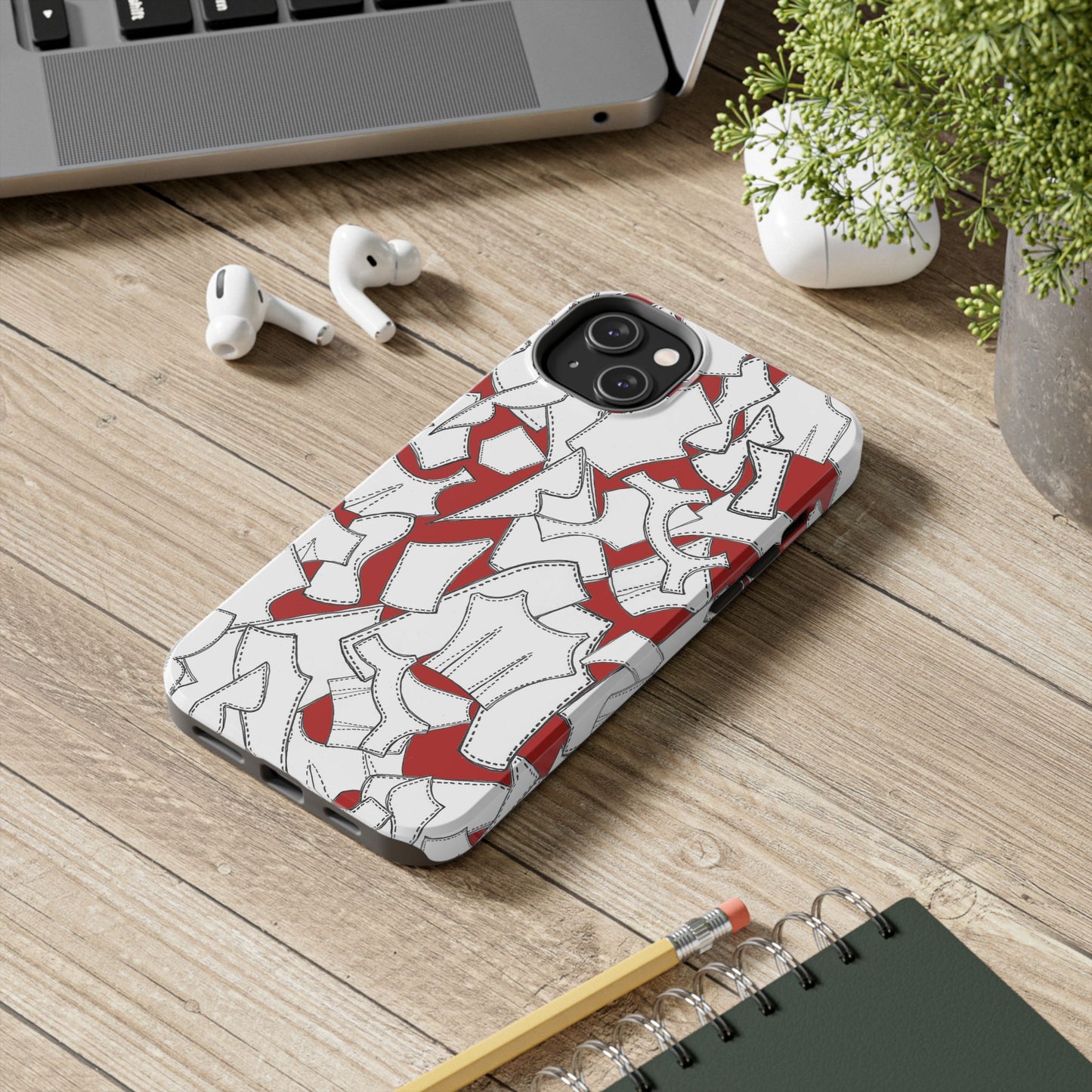 Pattern Pieces Red Phone Case