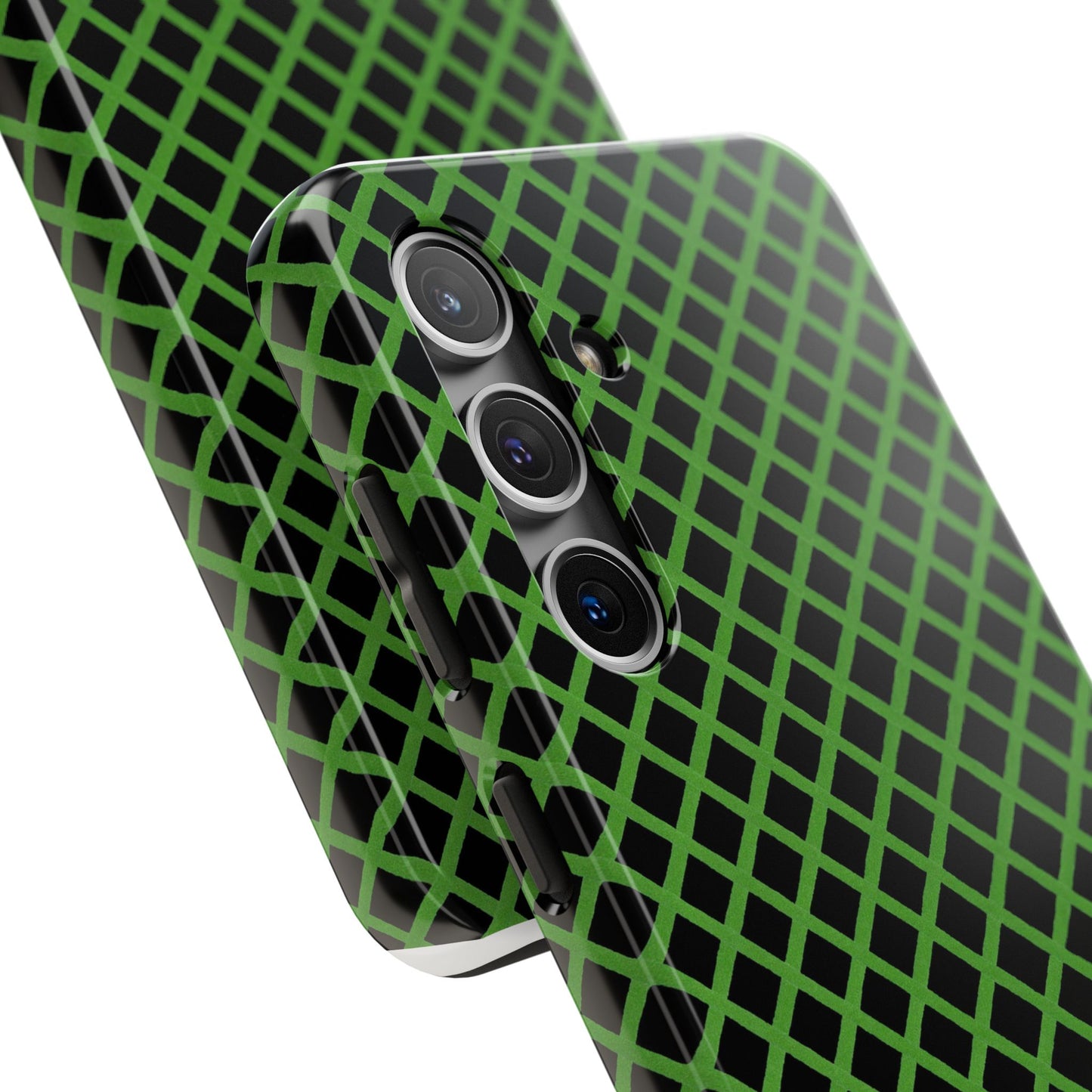 Trellis Green / Black Phone Case