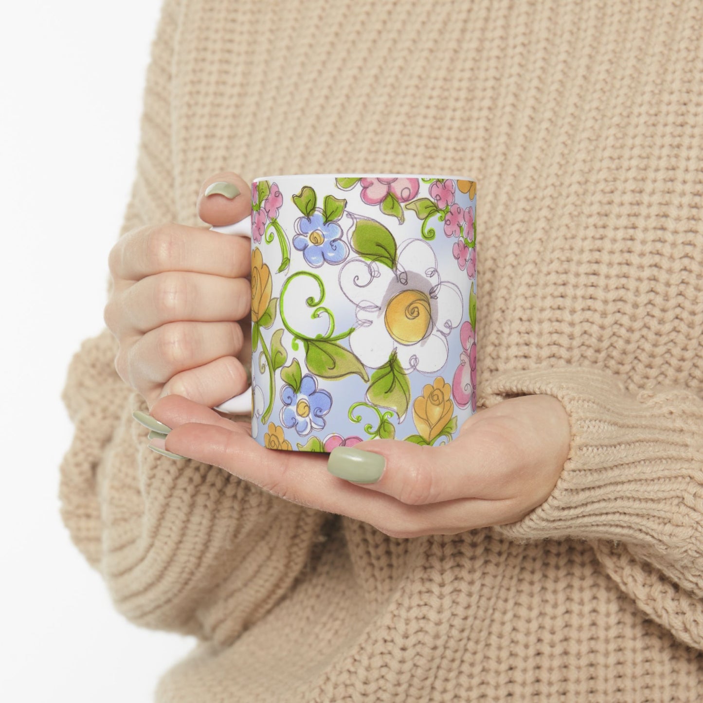 Flower Frolic Blue Cup