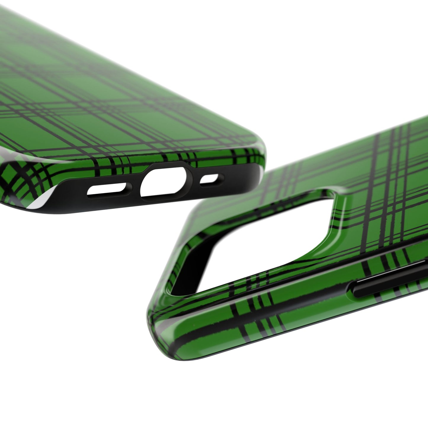 Glad Plaid Green / Black Phone Case