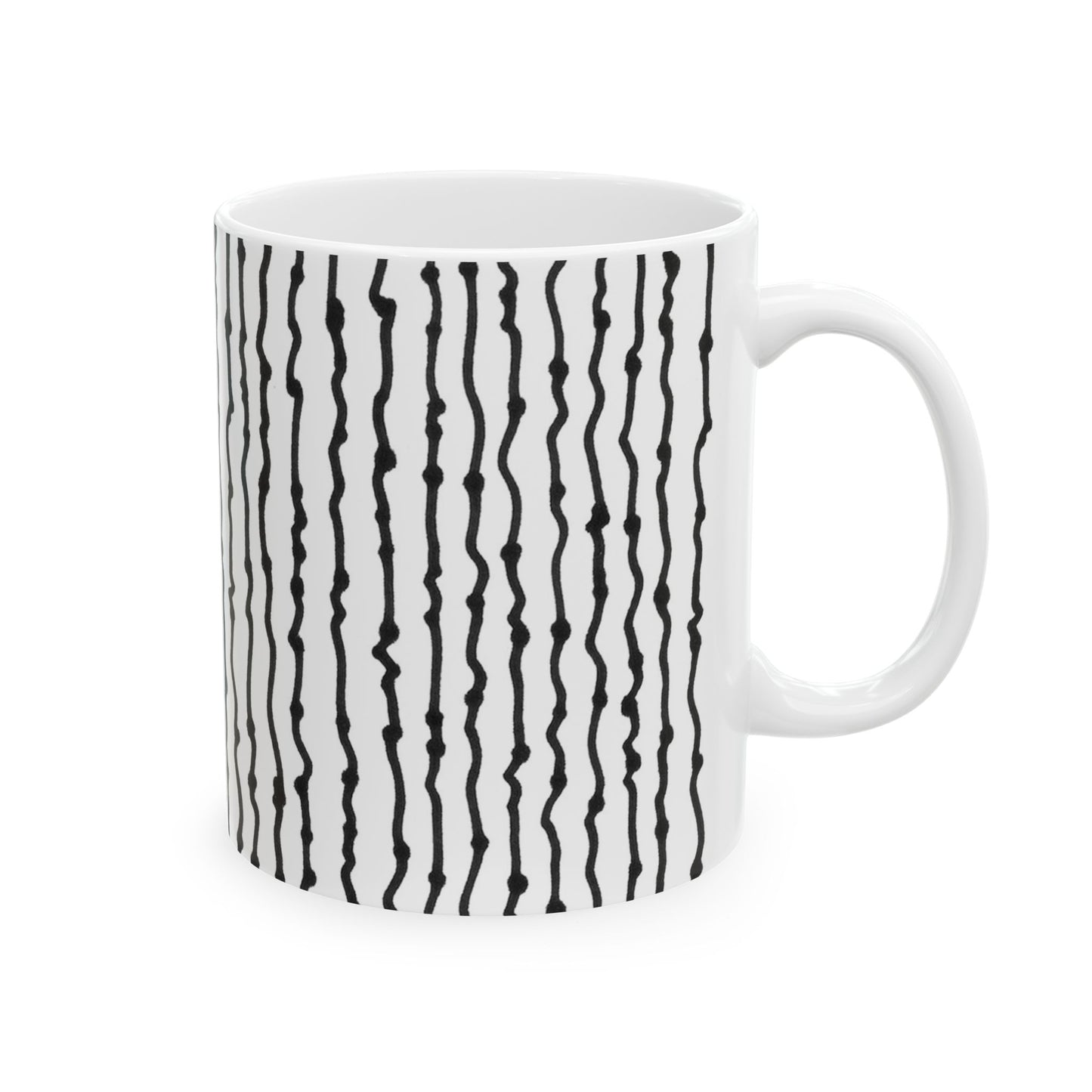 Faux Seersucker White / Black Cup