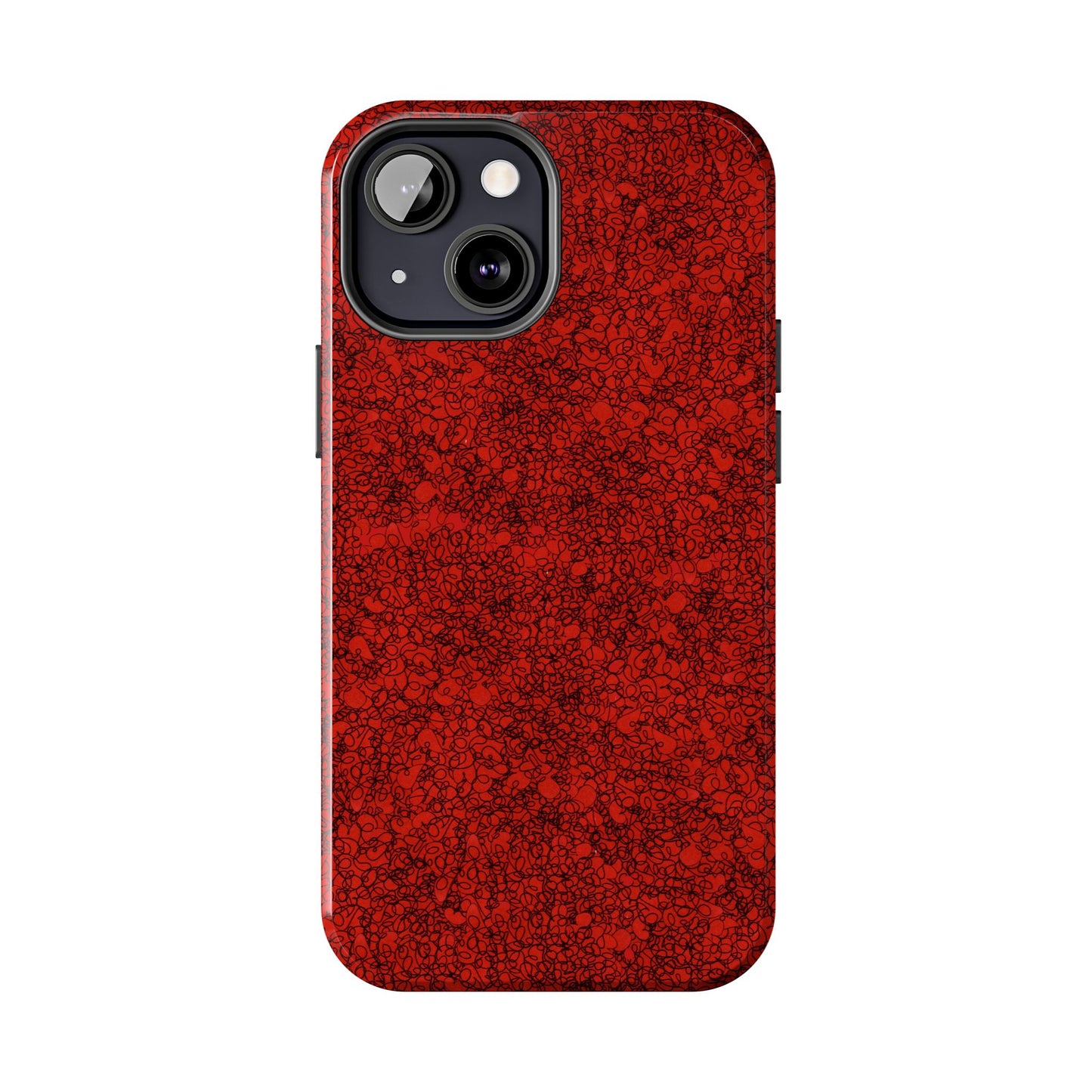 Scribble Red / Black Phone Case
