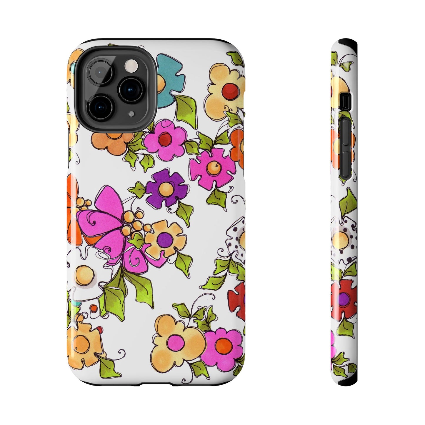 Happy Blooms White Phone Case