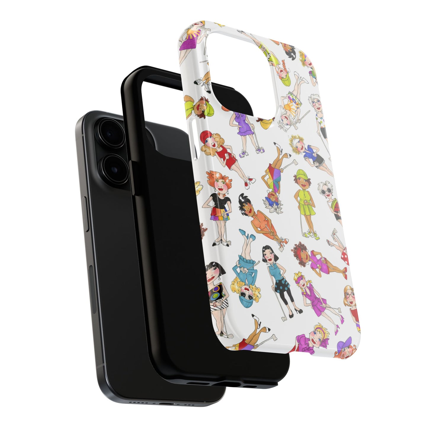 Tossed Golfer Girls White Phone Case