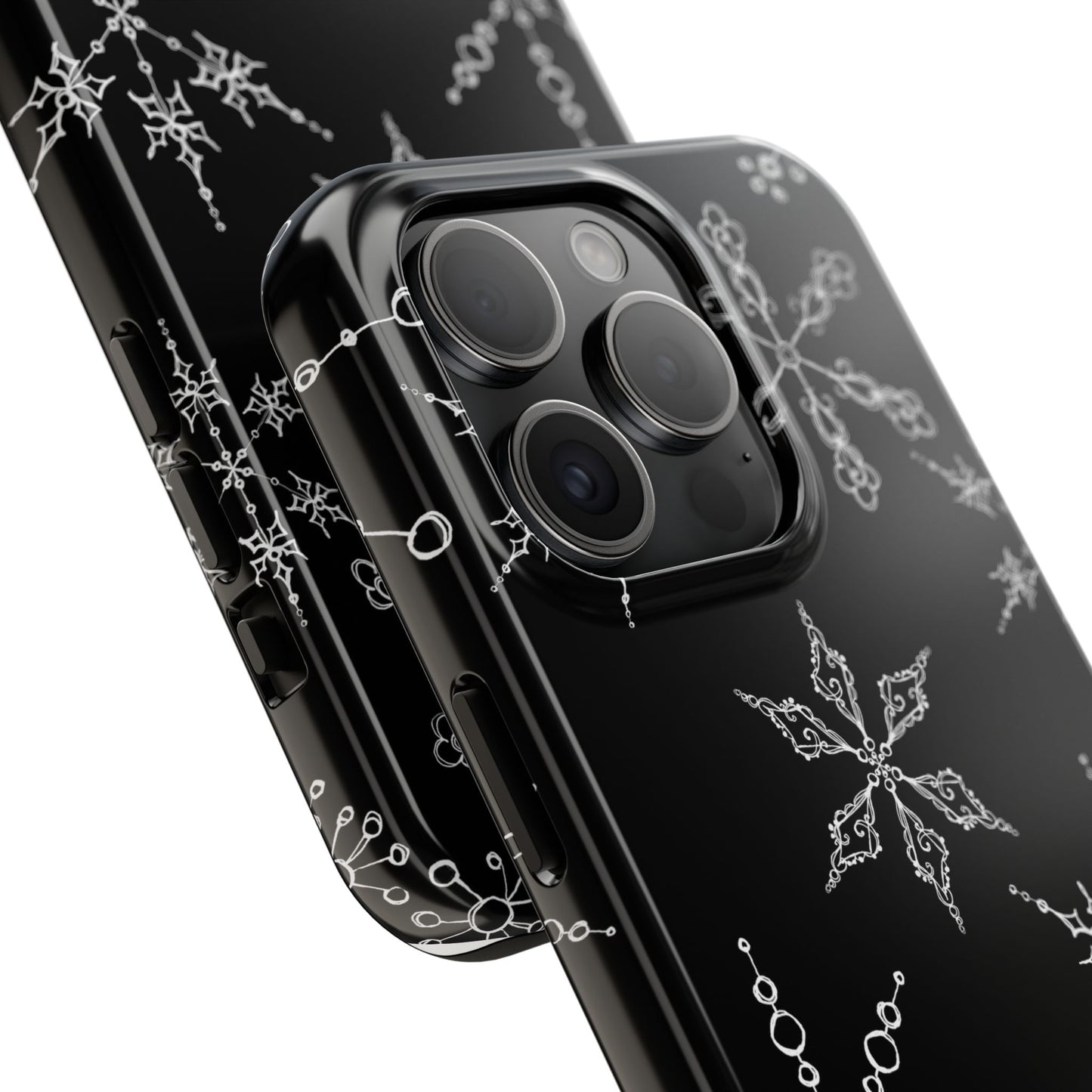 Snowflakes Black Phone Case