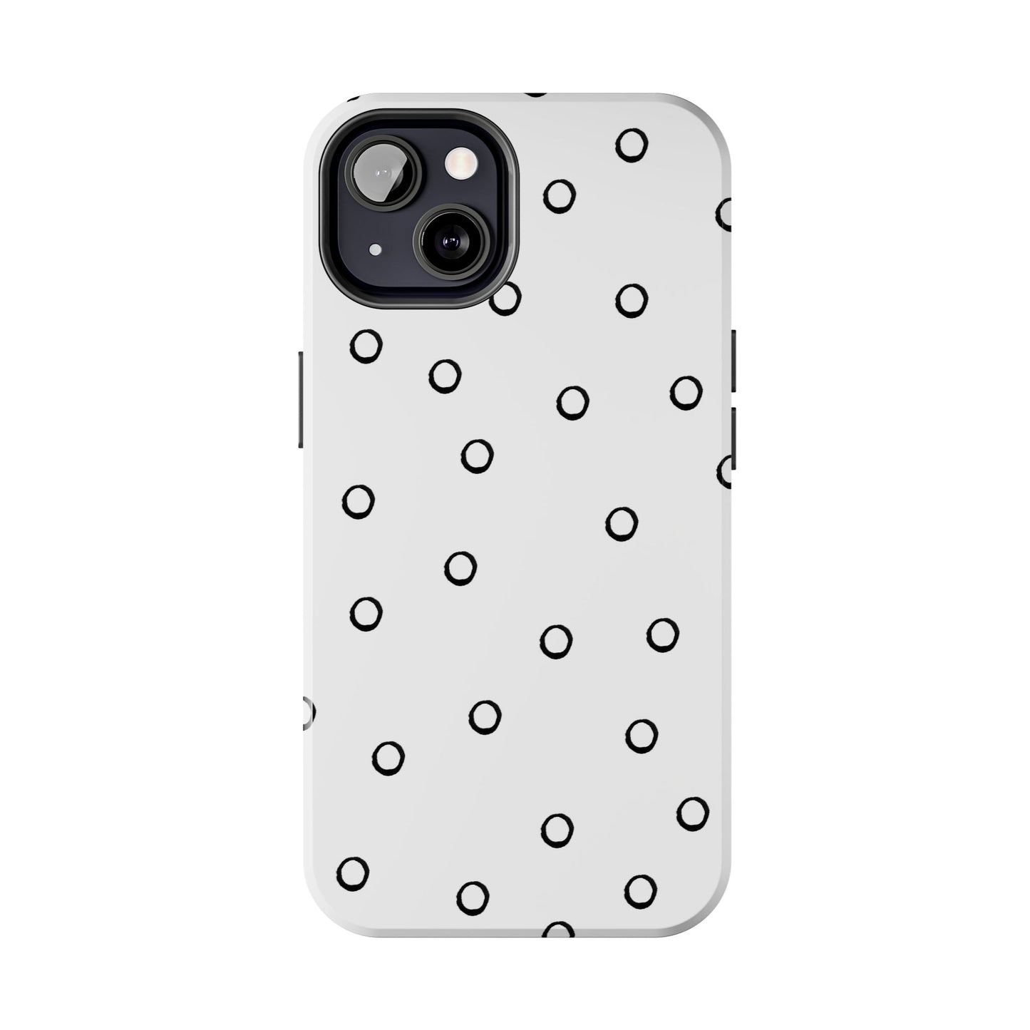 Open Dots White / Black Phone Case