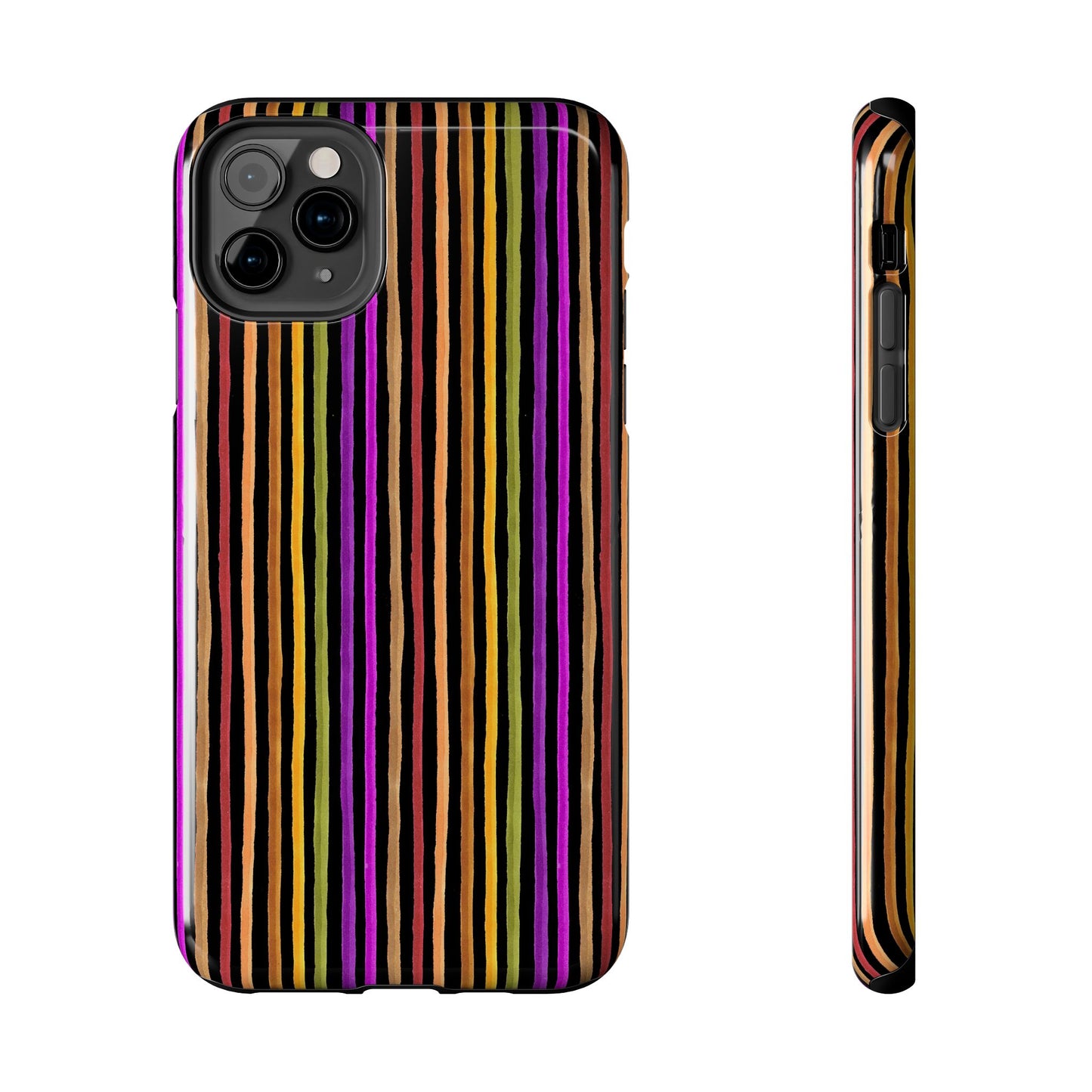 Spice Stripe Black Phone Case