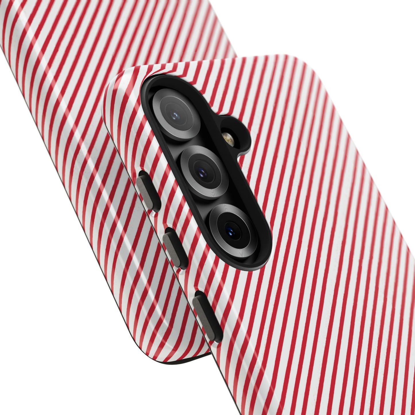 Diagonal Candy Stripe White / Red Phone Case