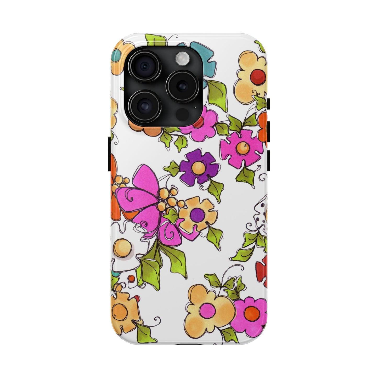 Happy Blooms White Phone Case