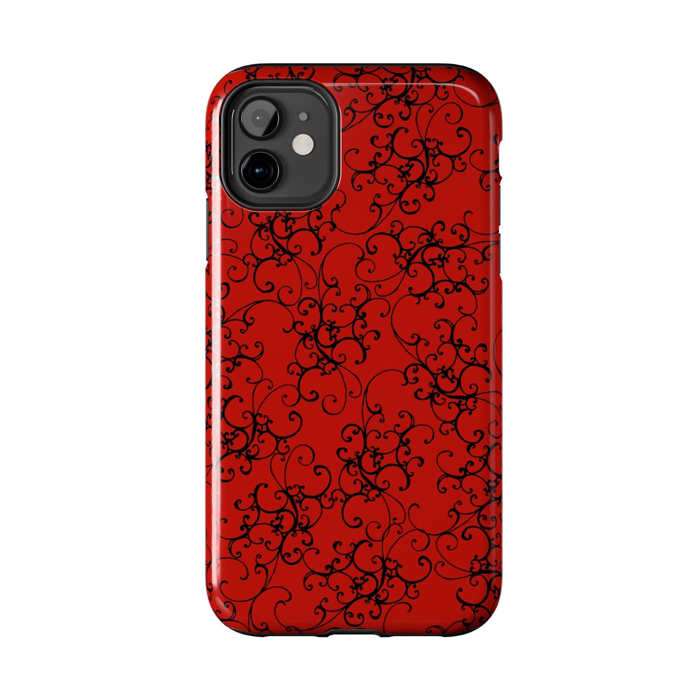 Elegant Scroll Red / Black Phone Case