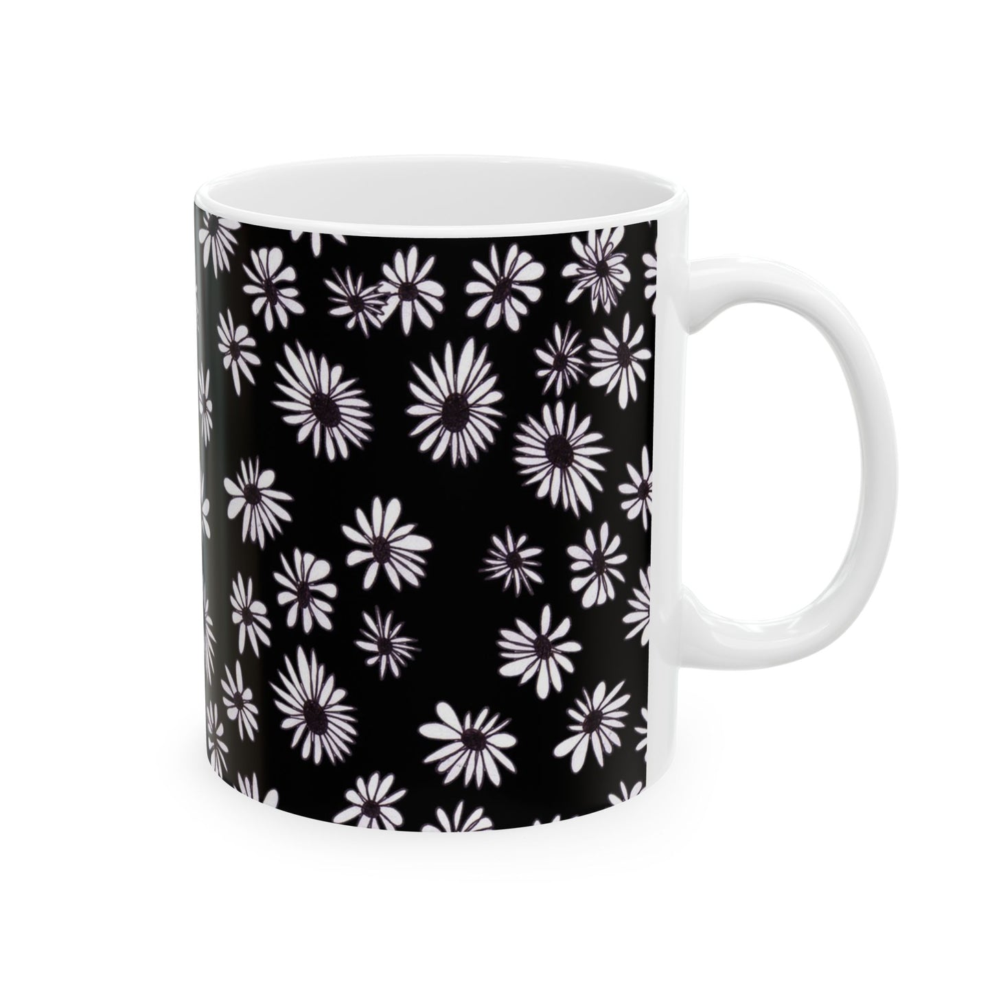 Random Daisy Black / White Cup