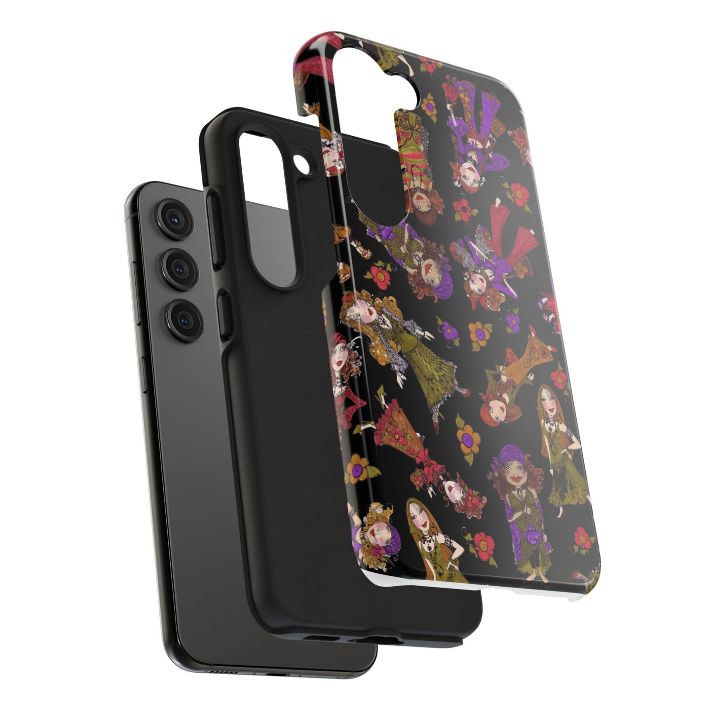 Tossed Gypsies Black Phone Case