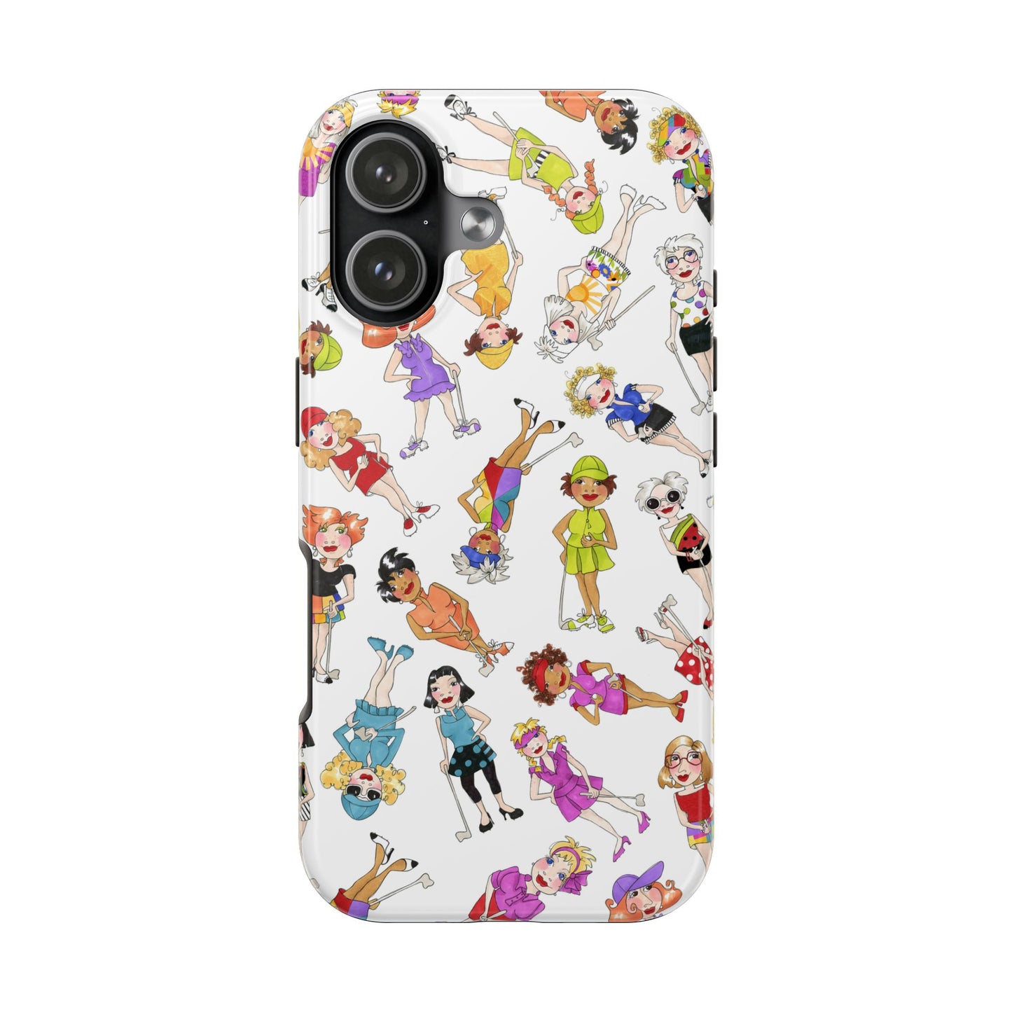 Tossed Golfer Girls White Phone Case