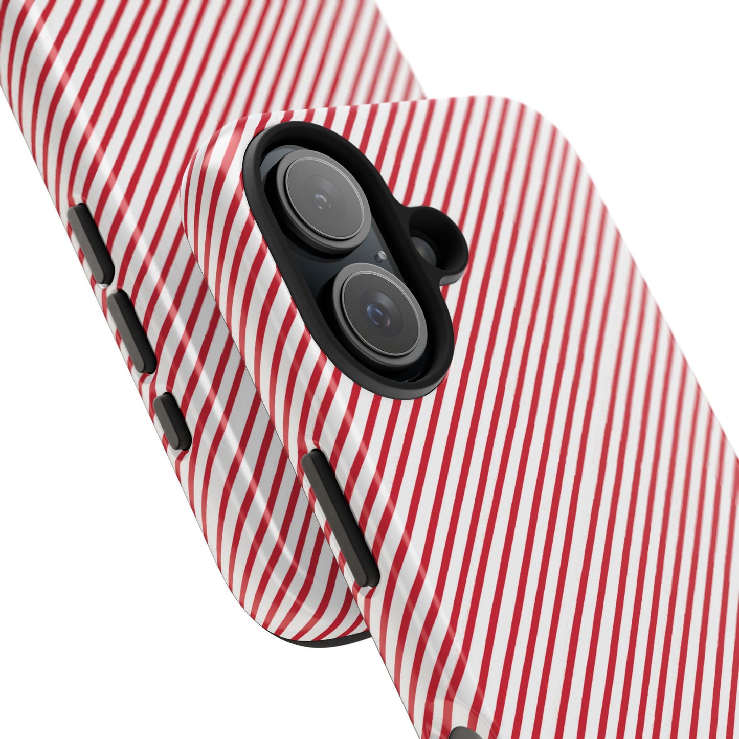 Diagonal Candy Stripe White / Red Phone Case