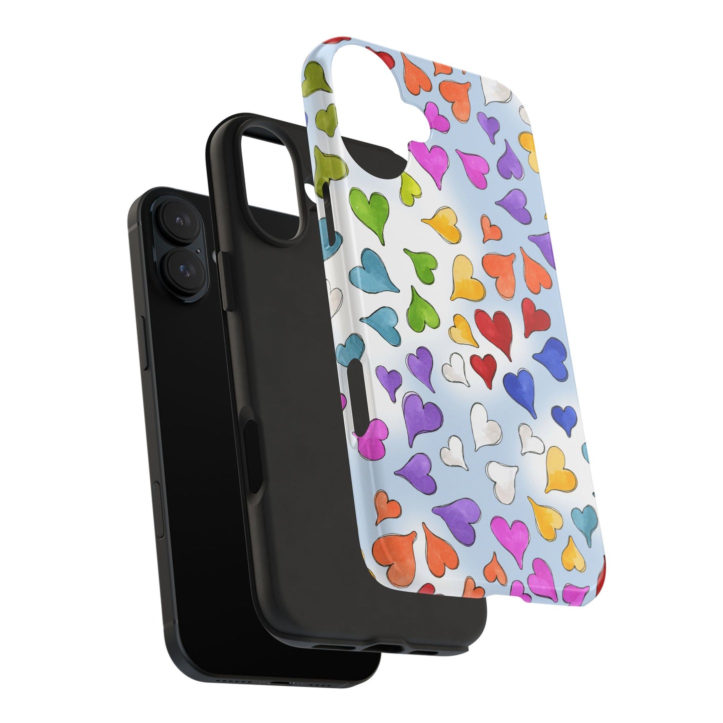 Happy Hearts Blue Sky Phone Case