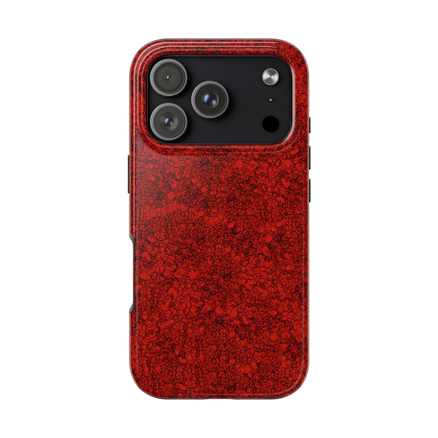 Scribble Red / Black Phone Case