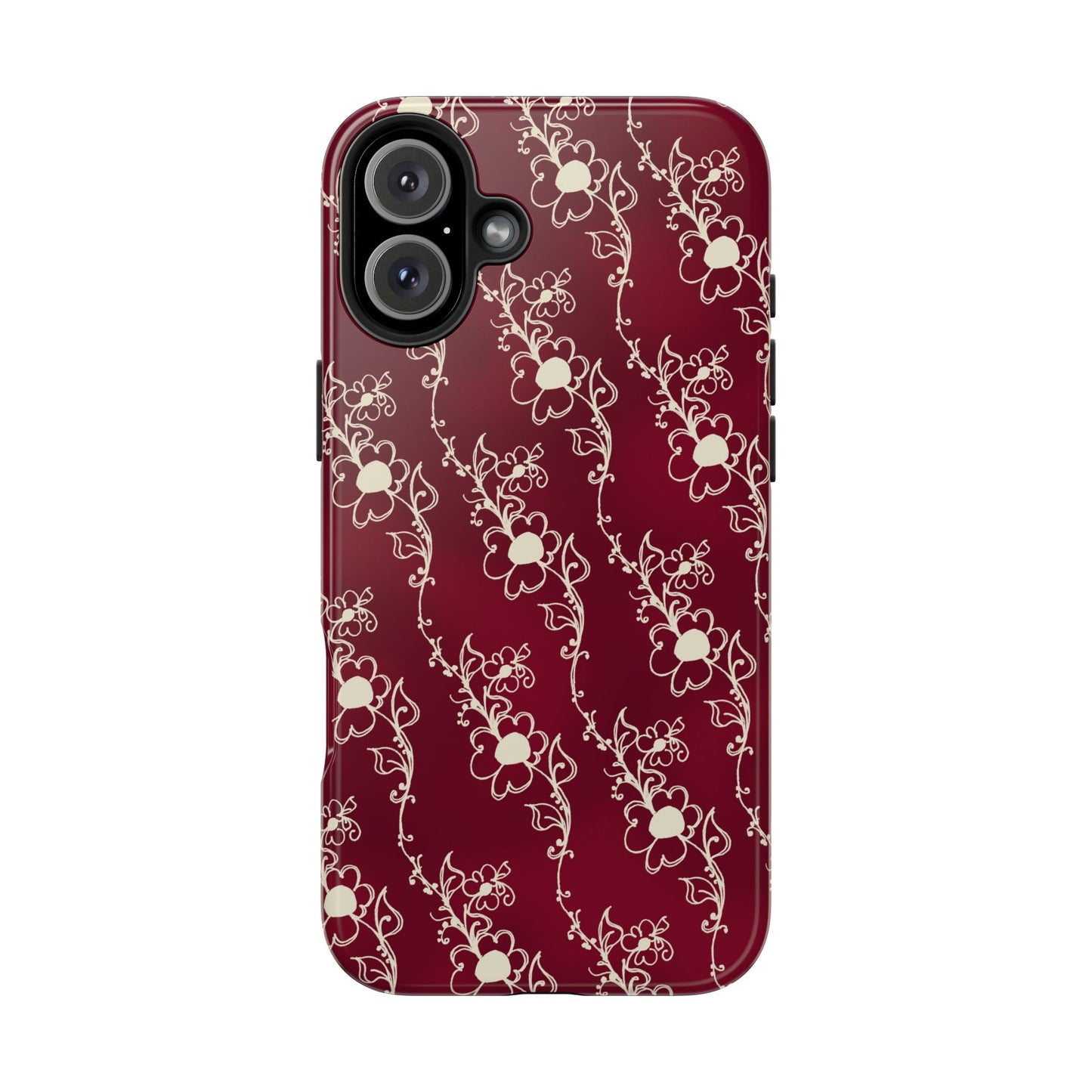 Diagonal Daisies Red / Ivory Phone Case