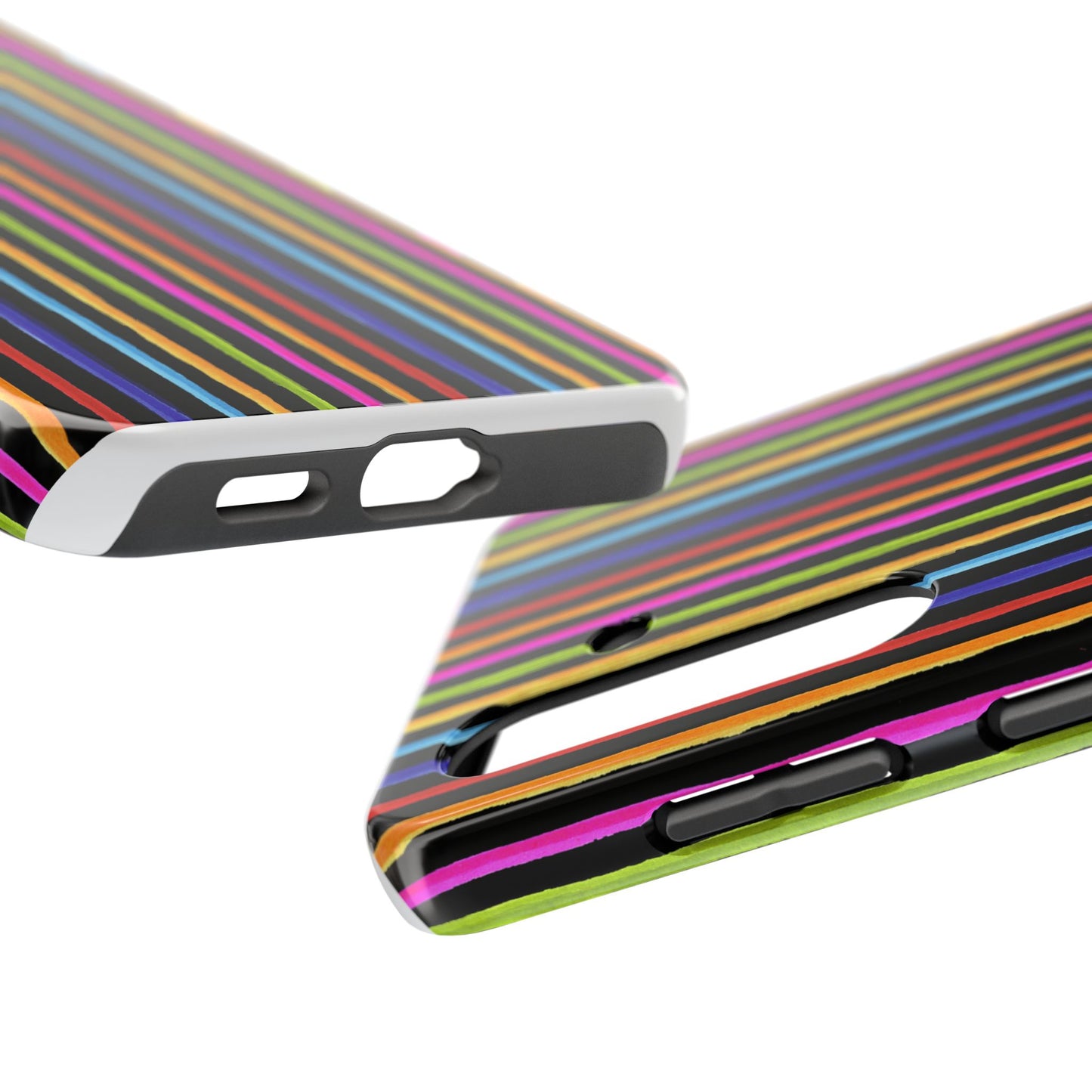 Happy Stripe Black Phone Case