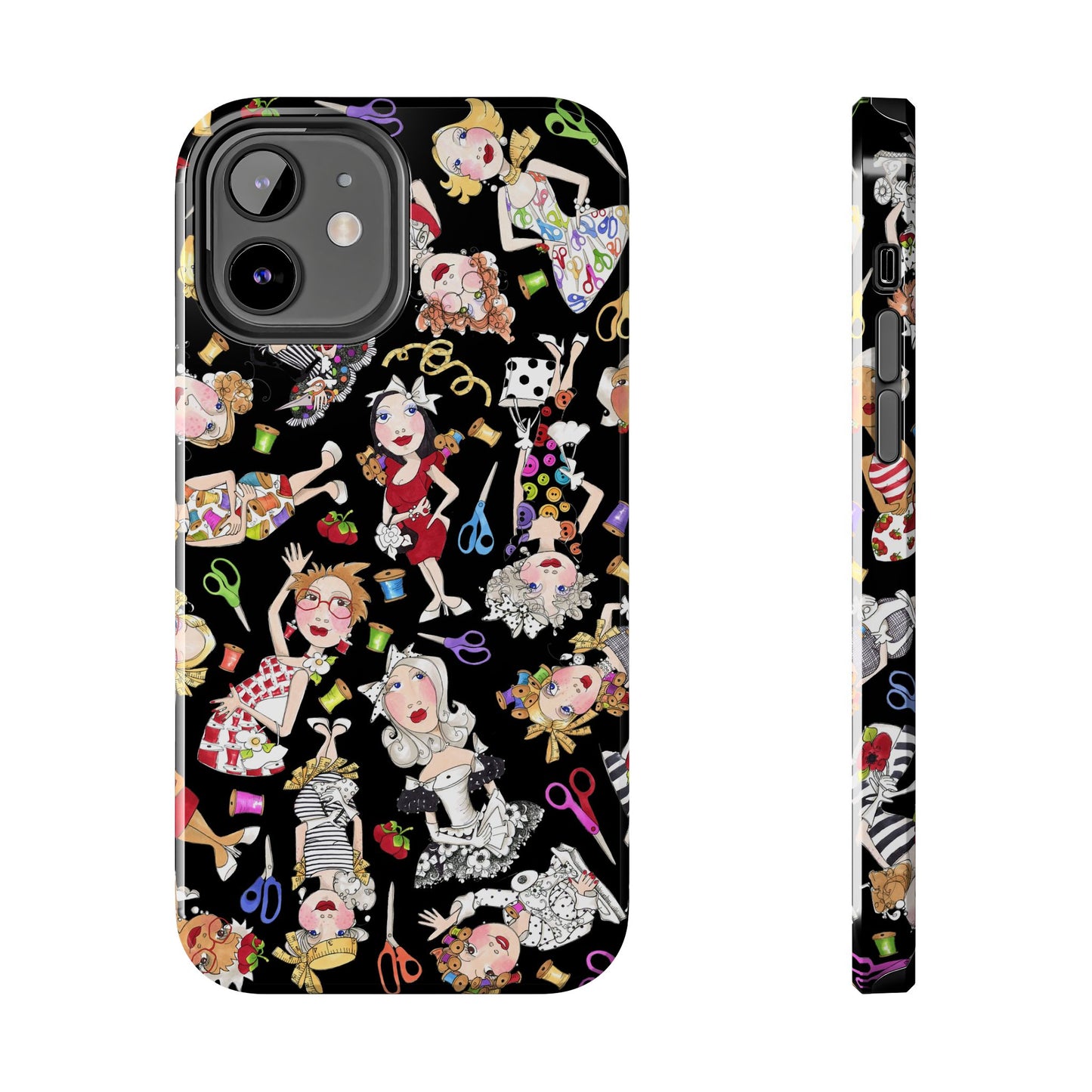 Sew Tossed Black Phone Case
