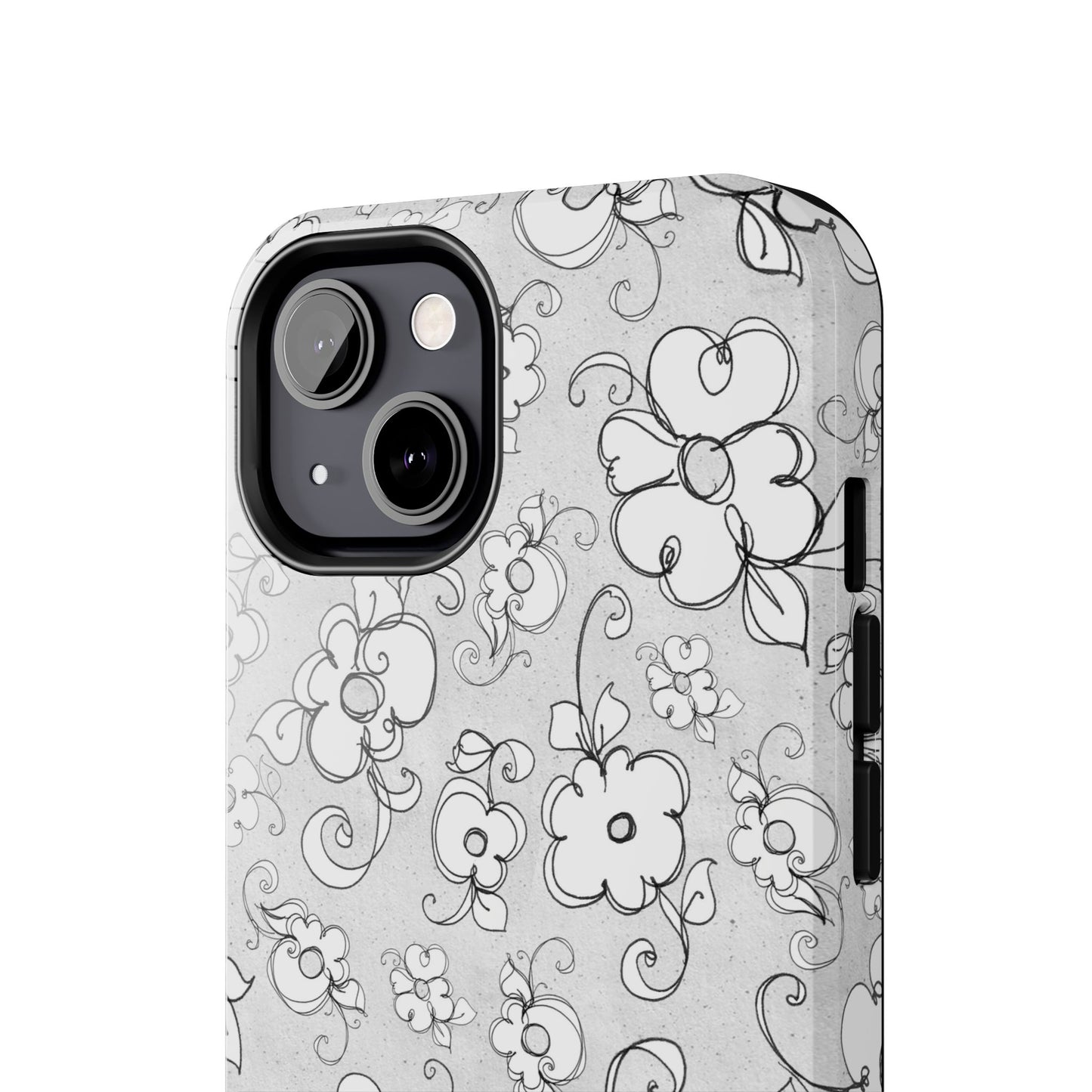 Lady Flowers Silver Phone Case