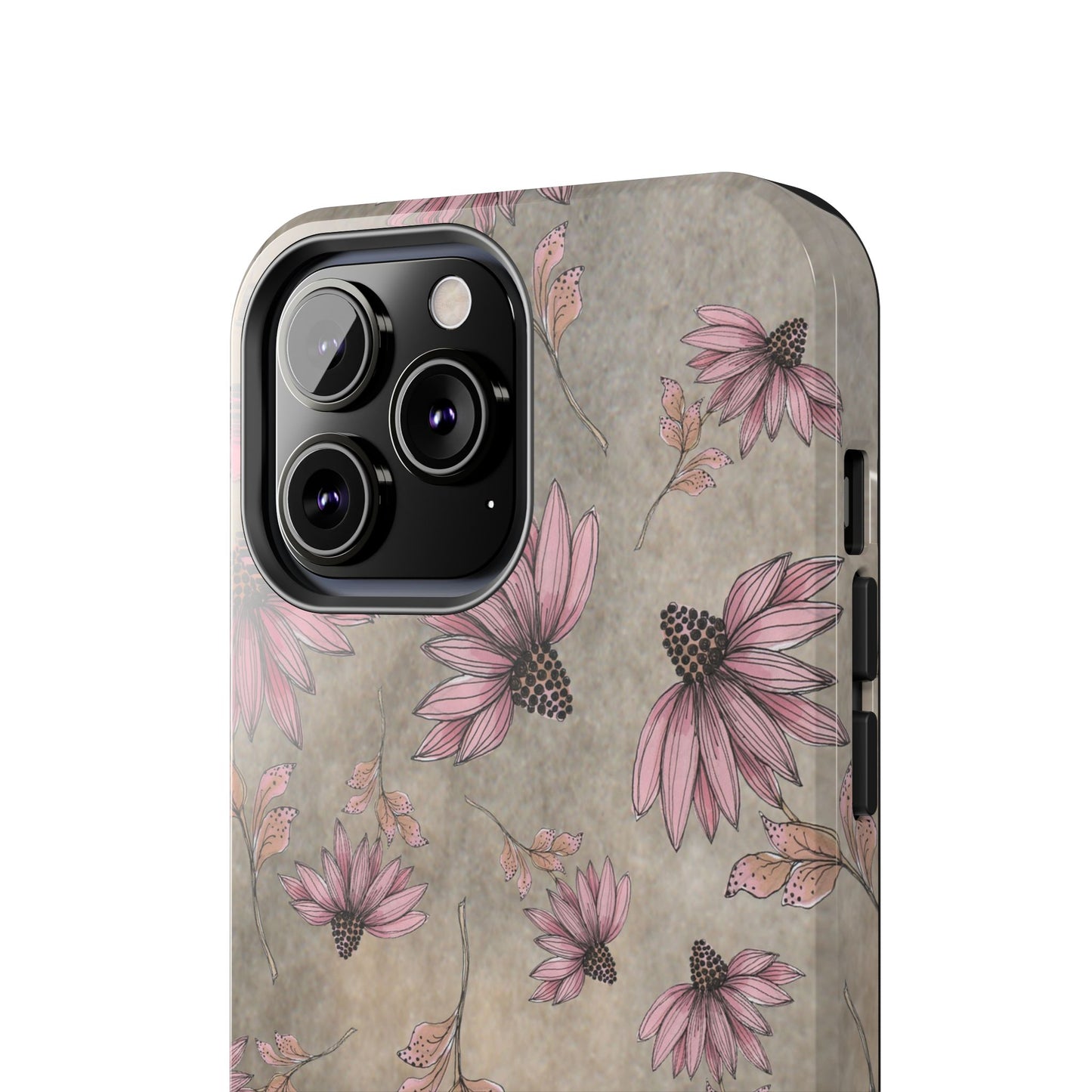 Wild Cone Flowers Taupe Marble Phone Case