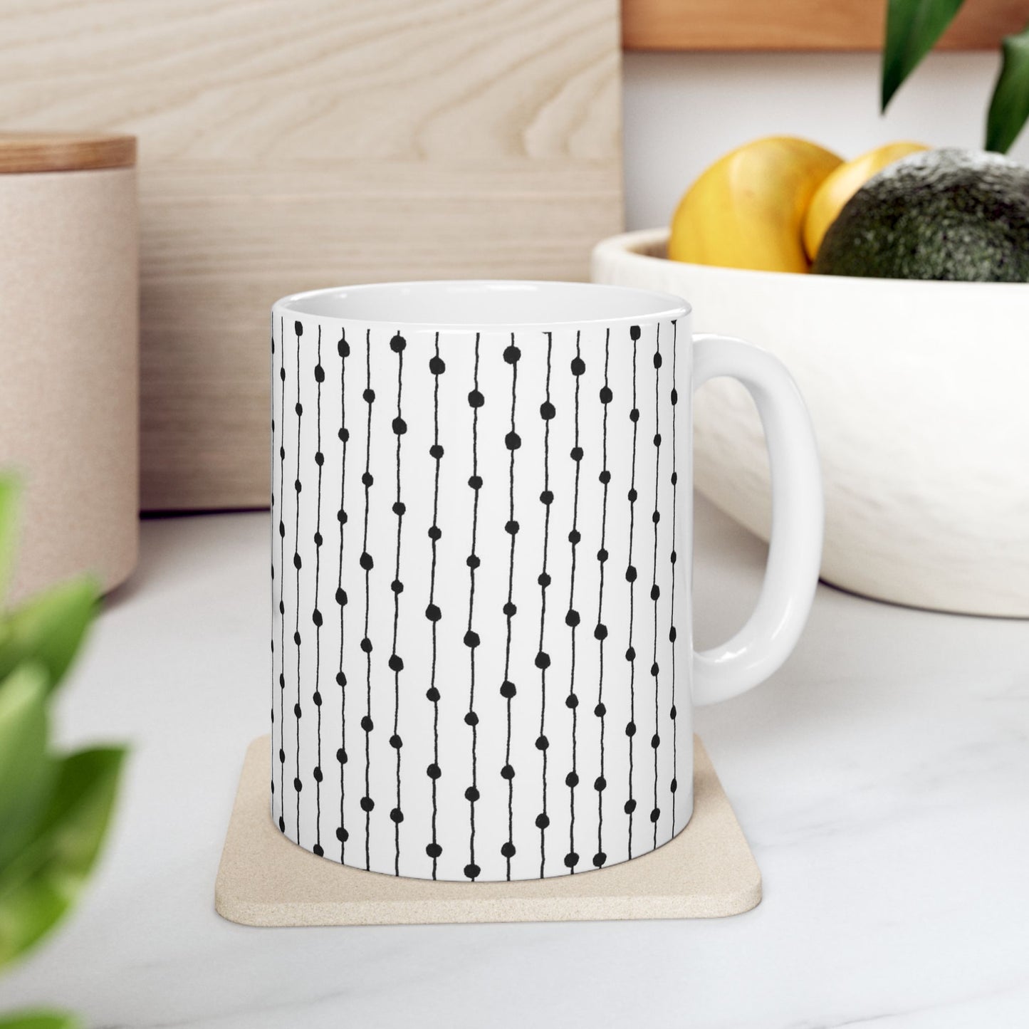 Pin Stripe White / Black Cup