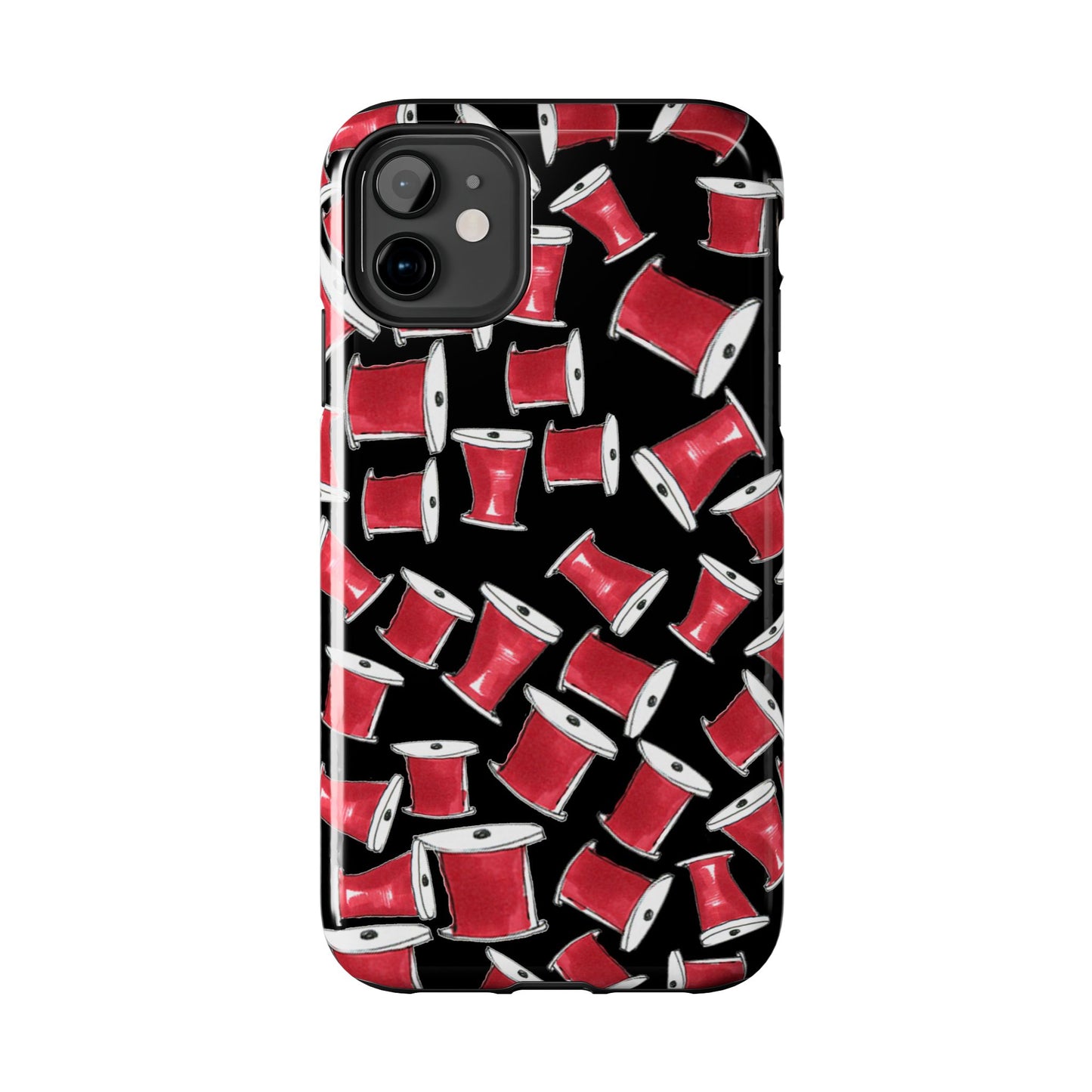 Red Thread Black Phone Case