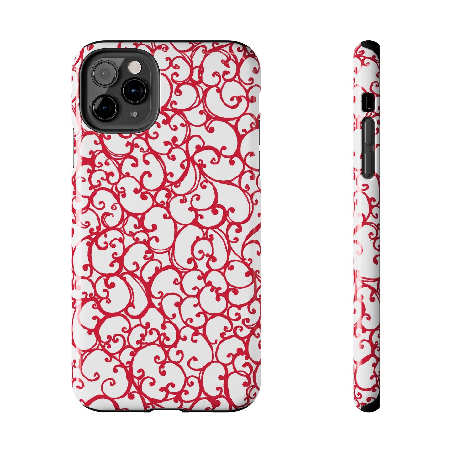 Scrollie White / Red Phone Case