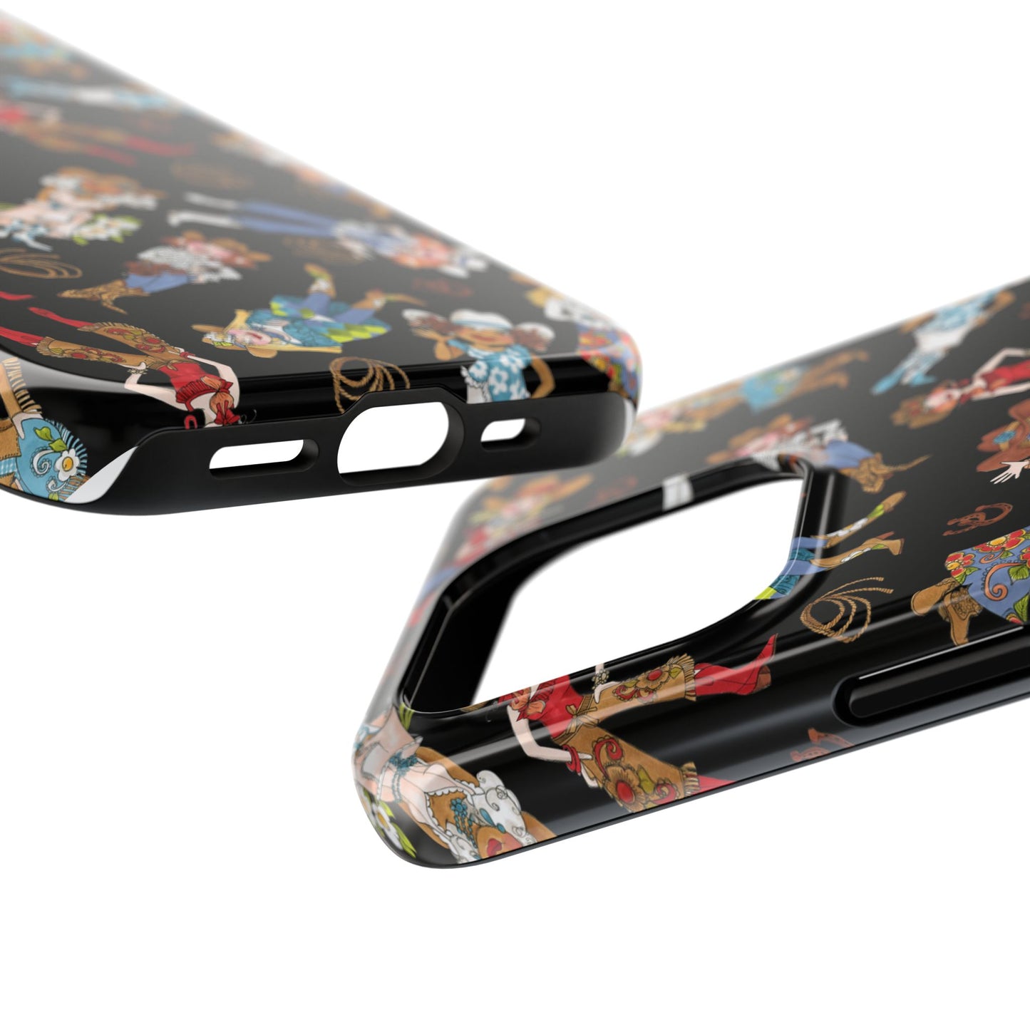 Tossed Cowgirls Black Phone Case