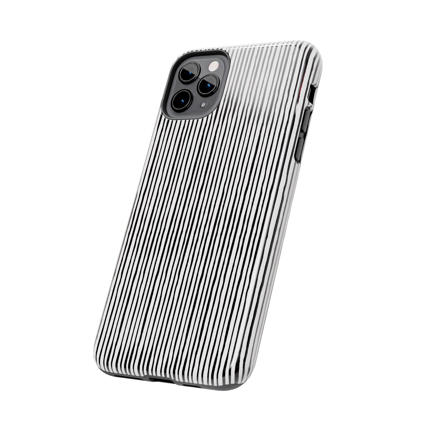 Quirky Pin Stripe White / Black Phone Case