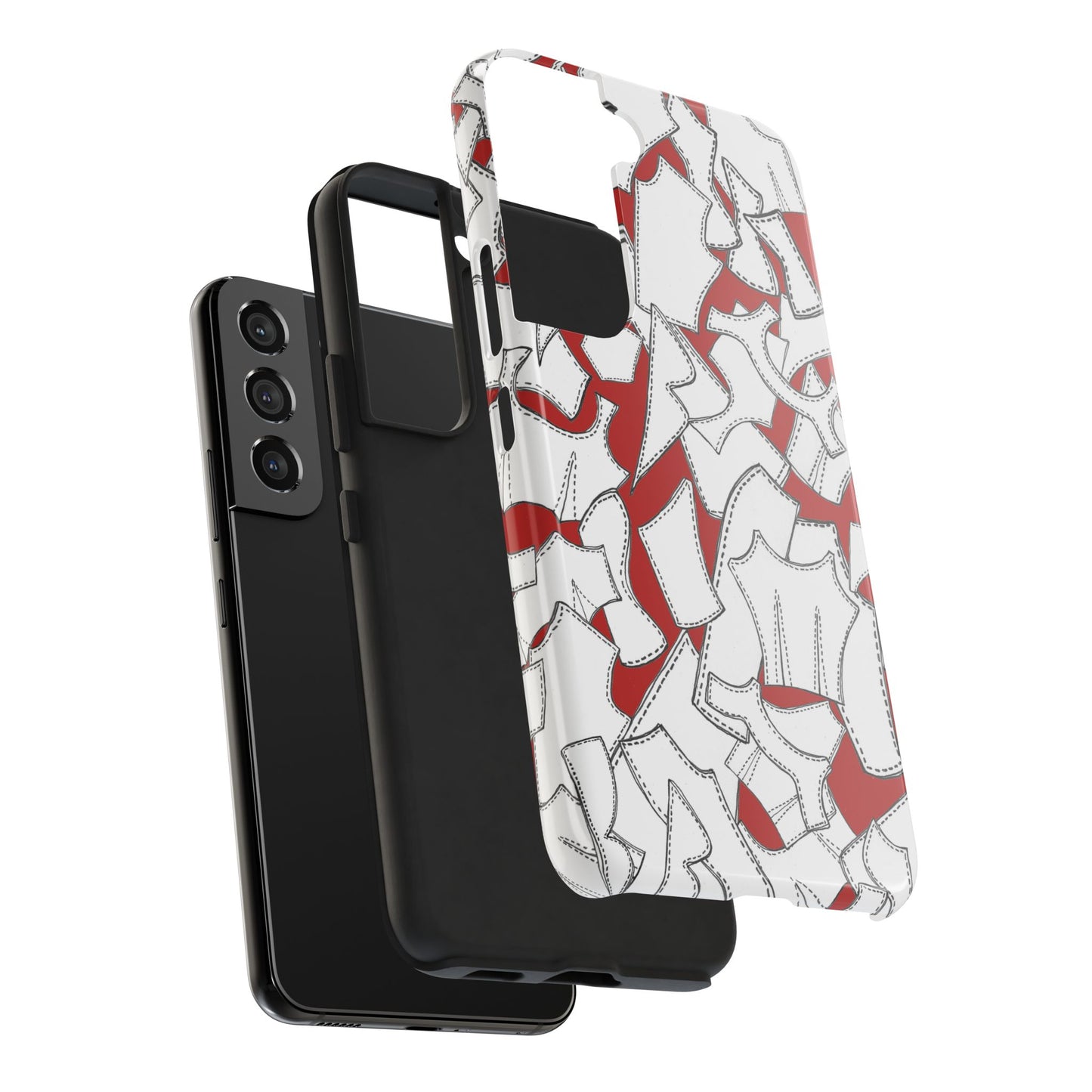Pattern Pieces Red Phone Case