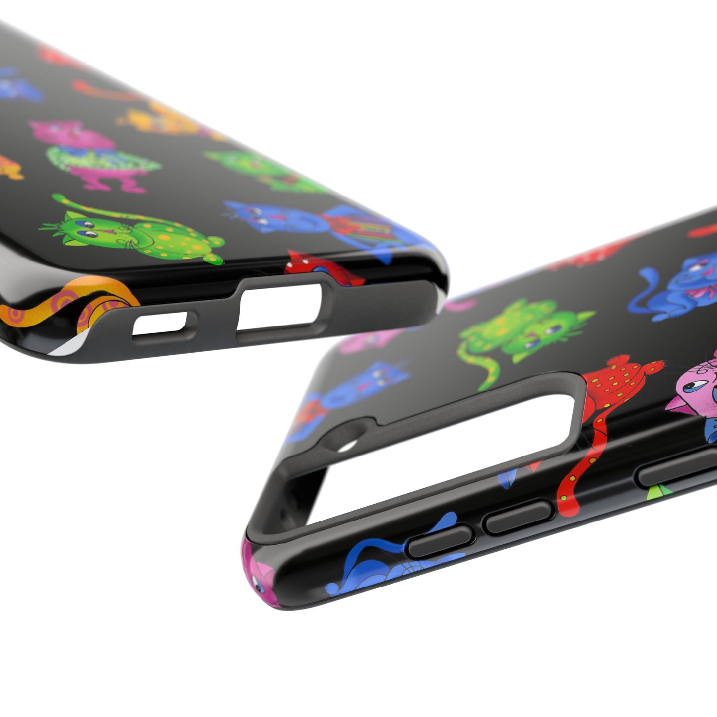 Tossed Cool Cats Black Phone Case