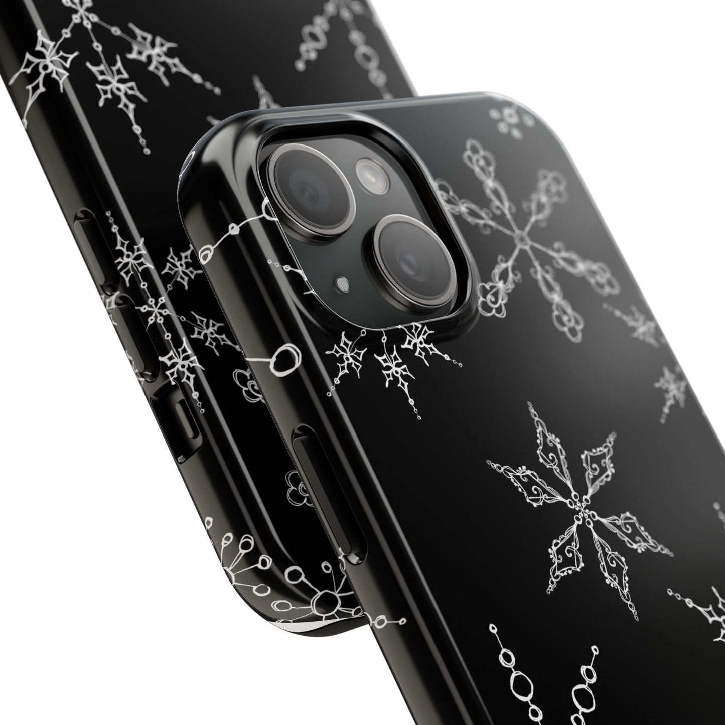 Snowflakes Black Phone Case