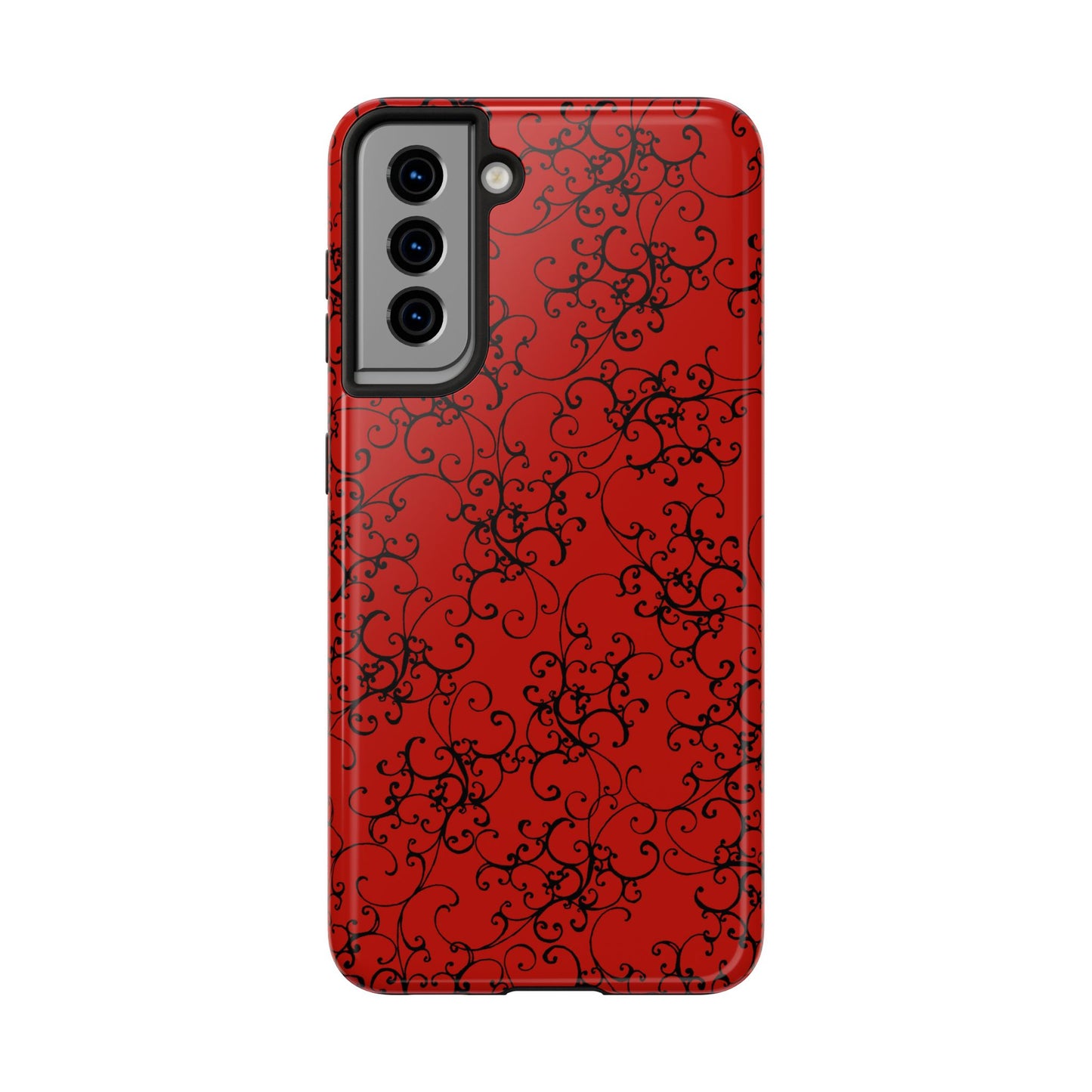 Elegant Scroll Red / Black Phone Case