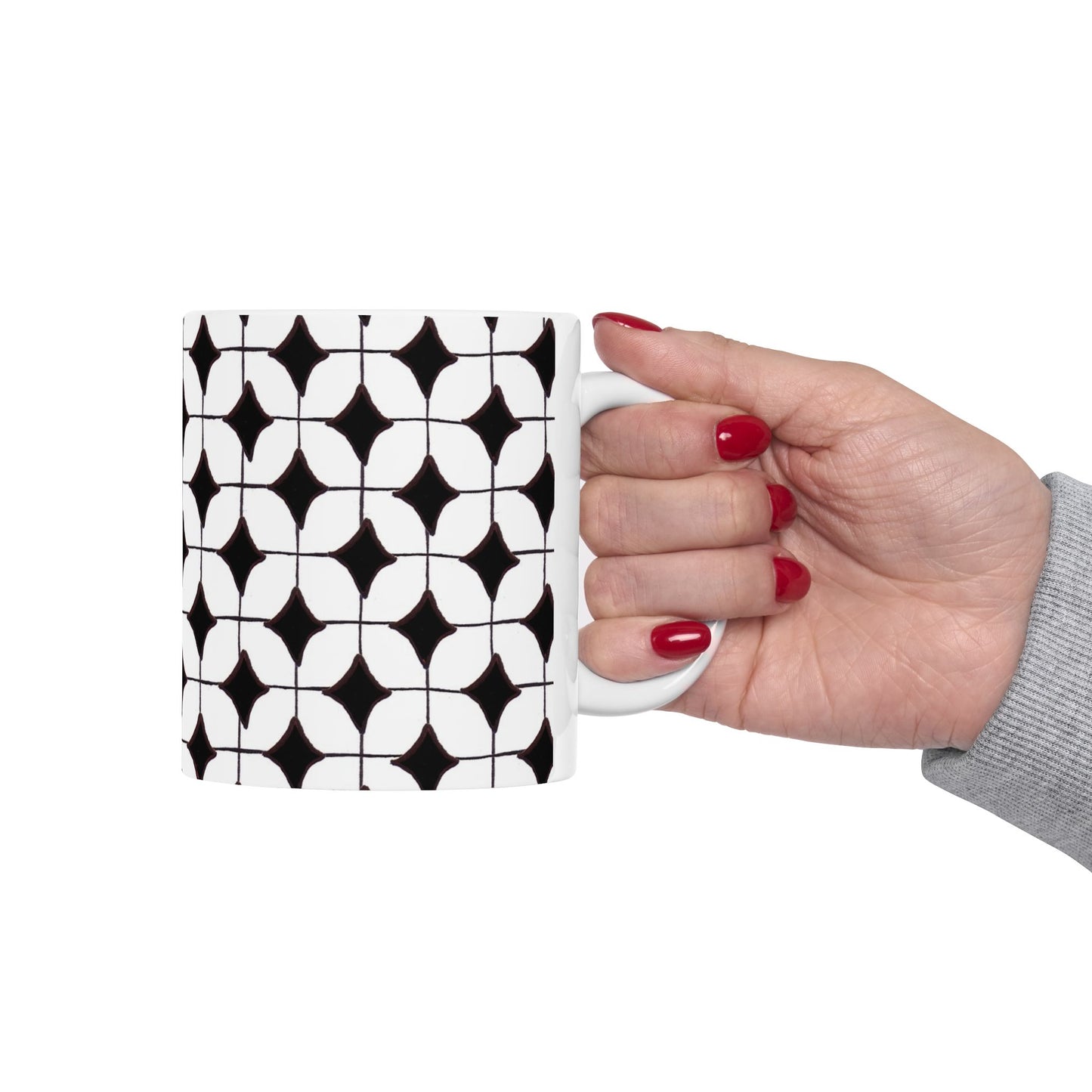 Tile-ish White / Black Cup
