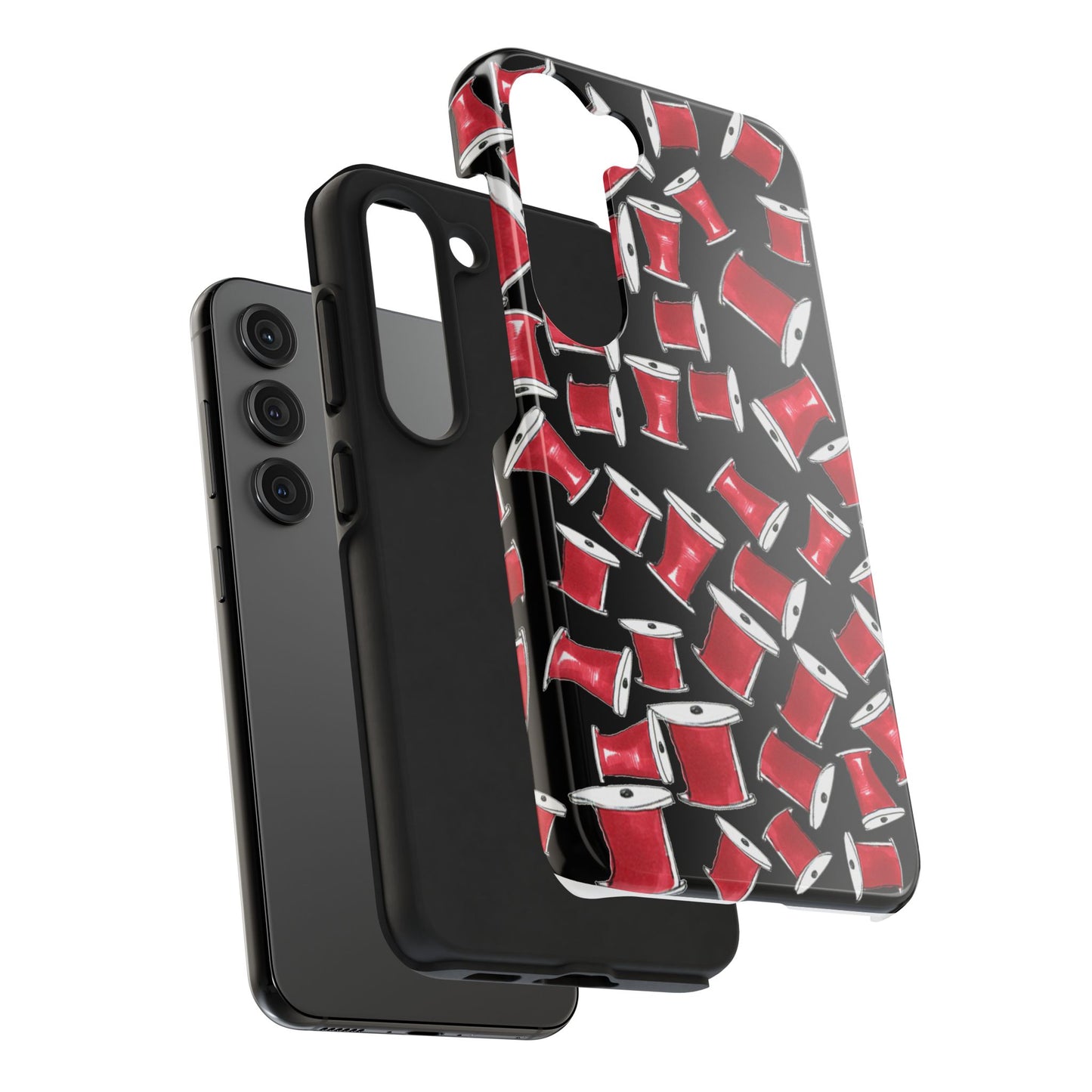 Red Thread Black Phone Case