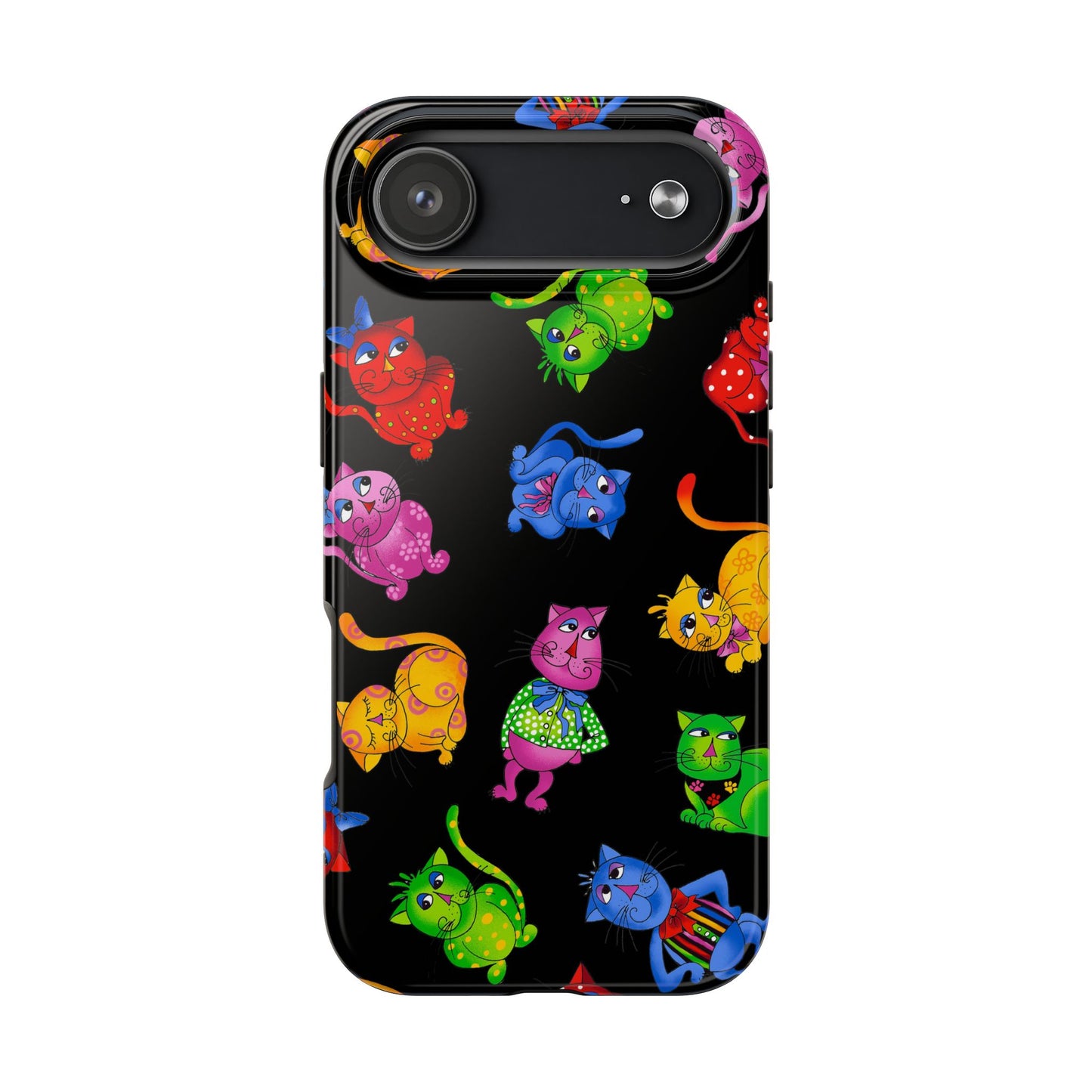 Tossed Cool Cats Black Phone Case