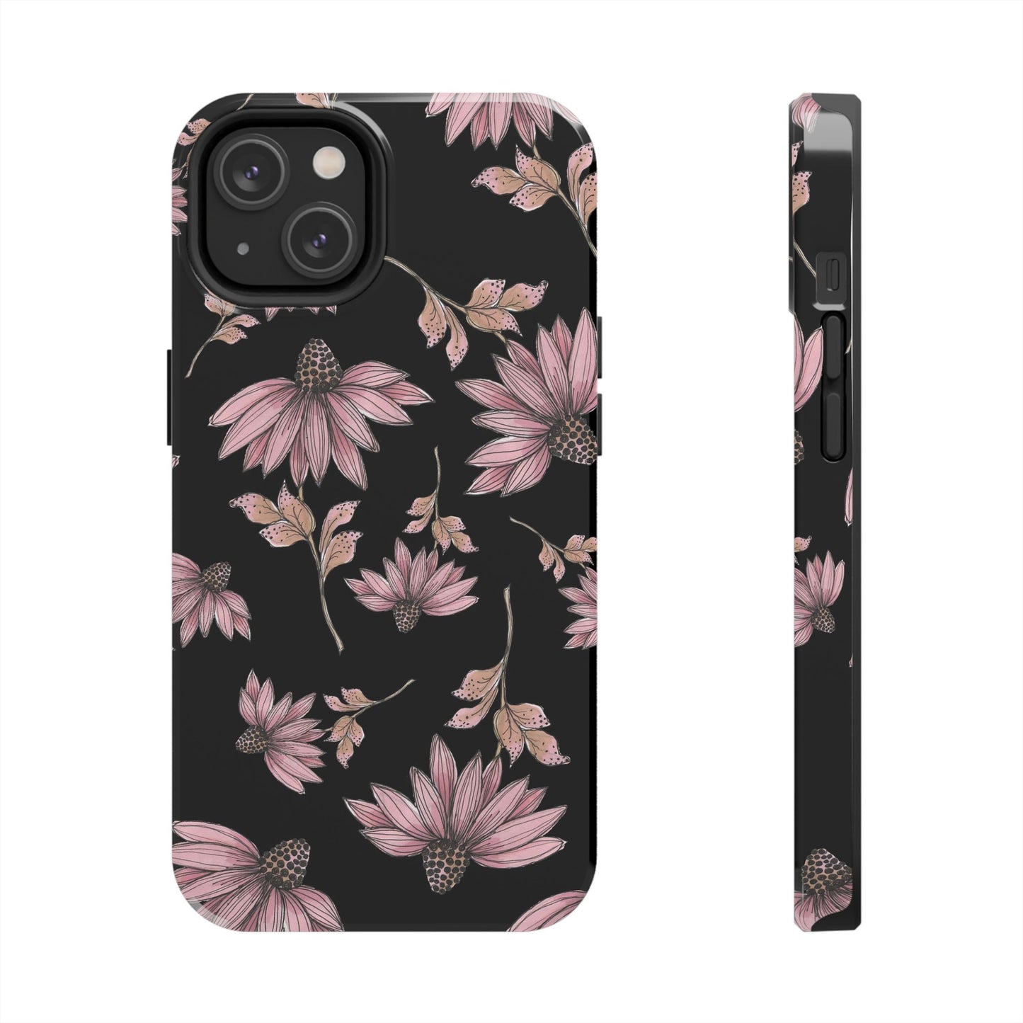 Wild Cone Flowers Black Phone Case