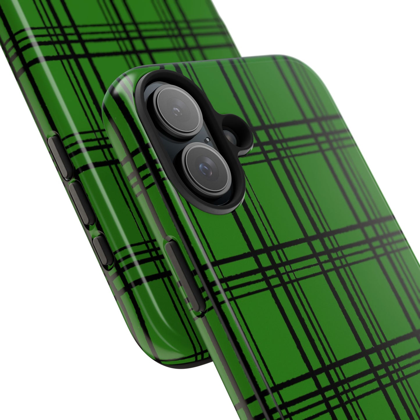 Glad Plaid Green / Black Phone Case
