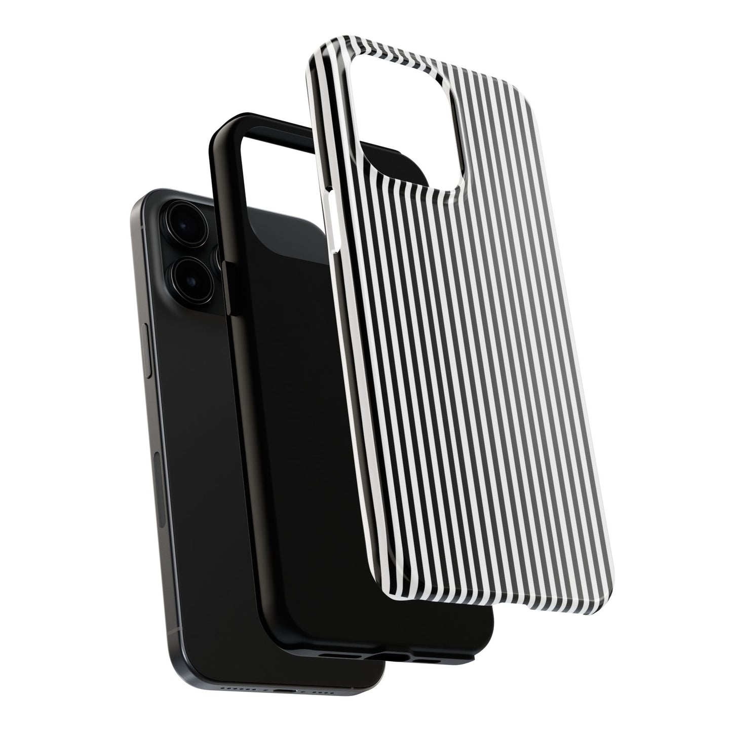 Stripe White / Black Phone Case