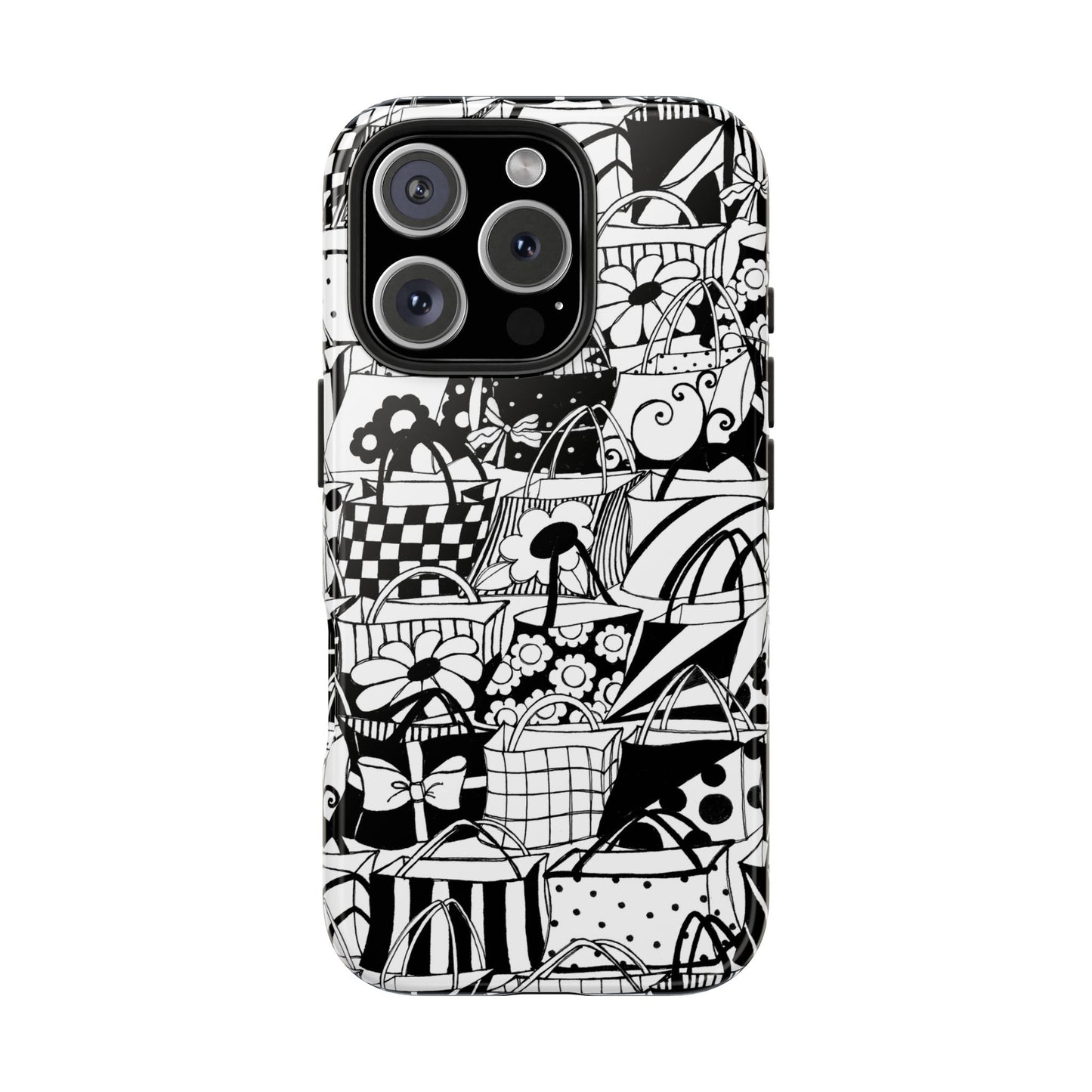 Totally Black / White Phone Case