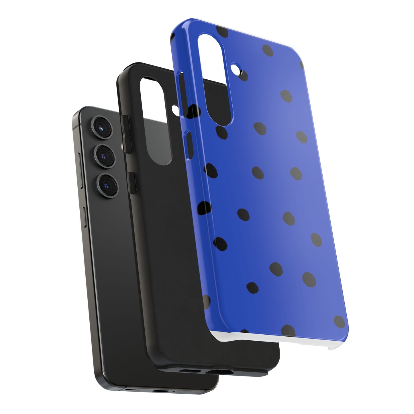 Dinky Dots Blue / Black Phone Case